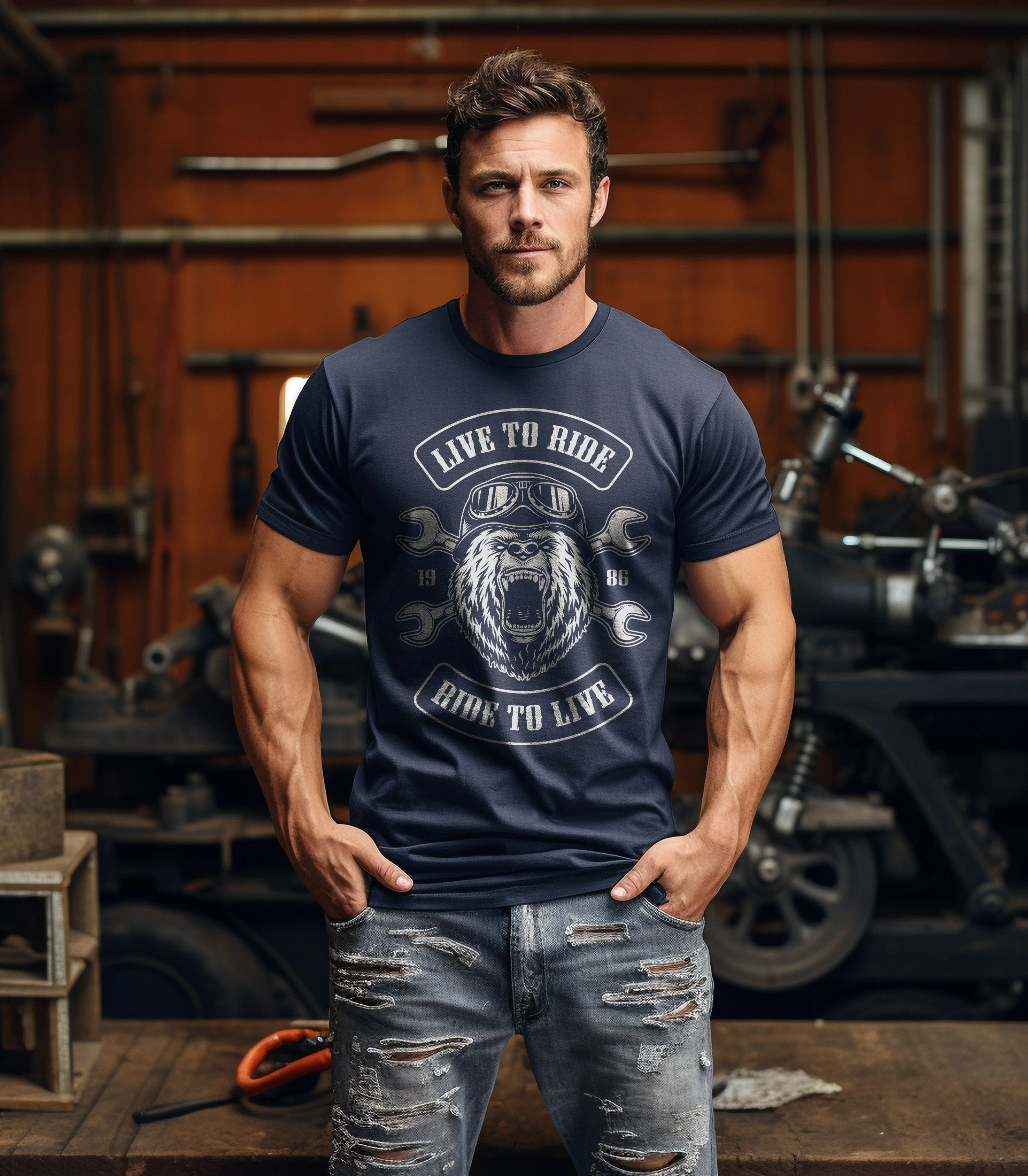 Bear Head Live to T-Shirt - Image 15