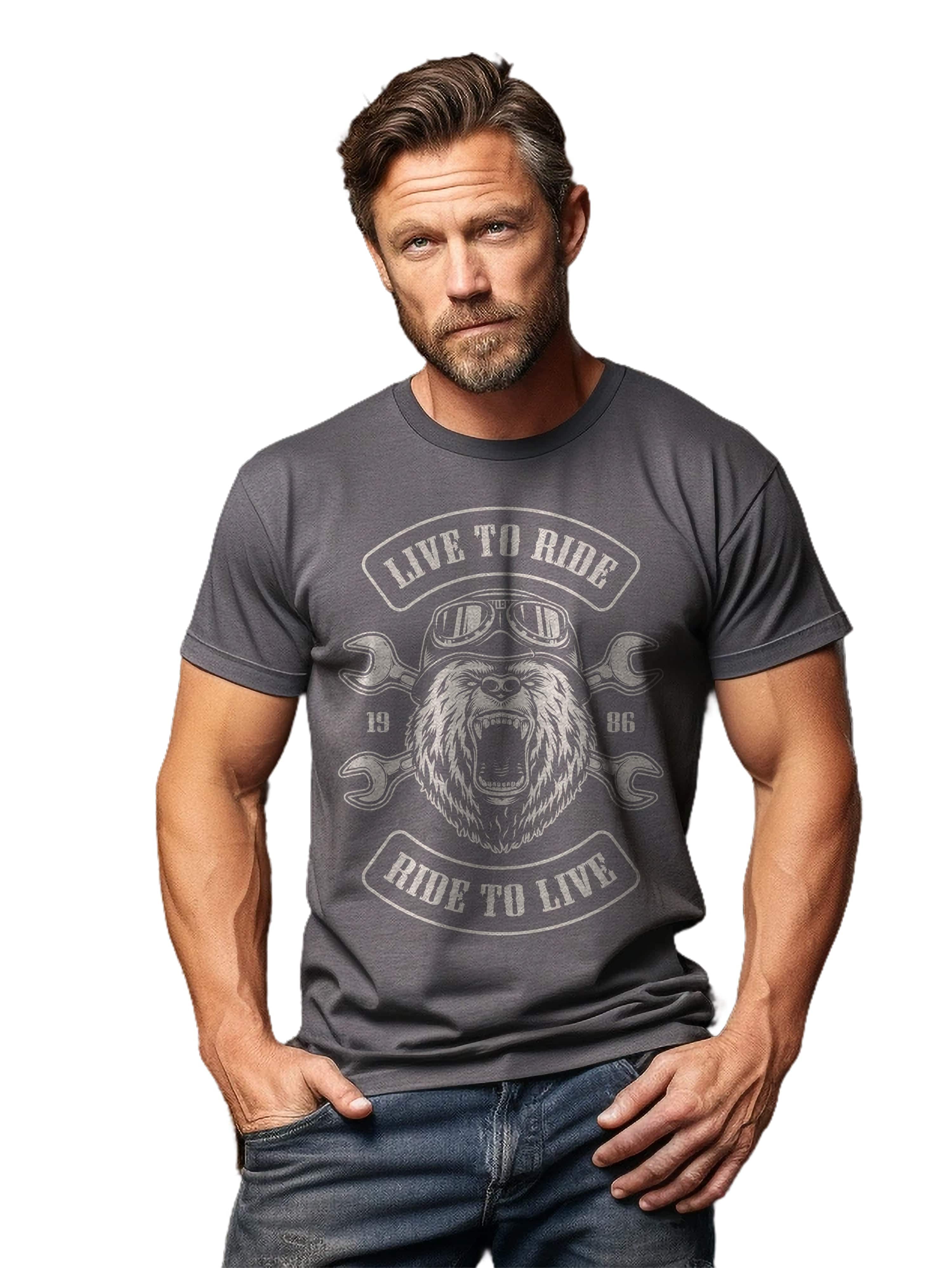 Bear Head Live to T-Shirt - Image 5