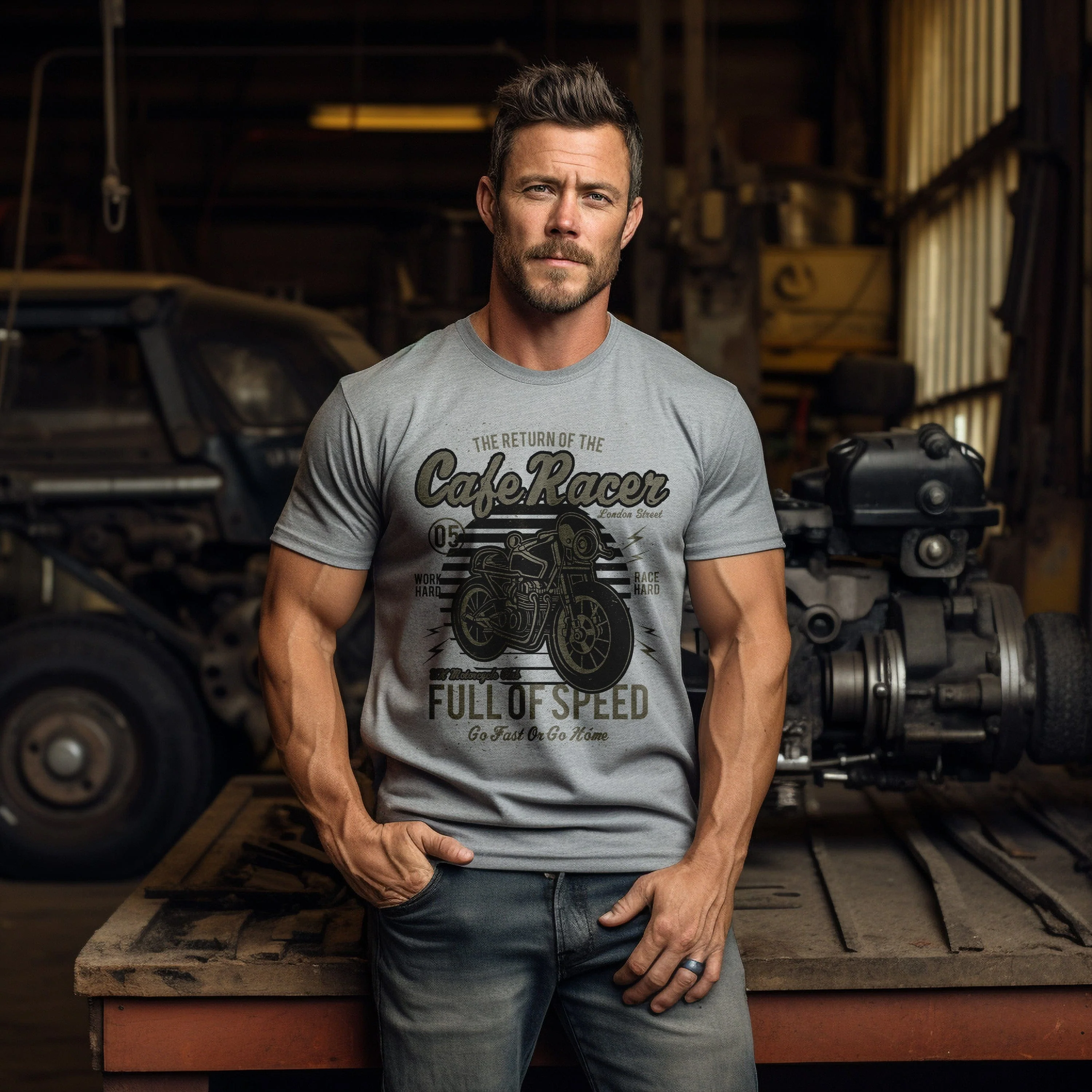 Biker Cafe Racer T-Shirt - Image 11