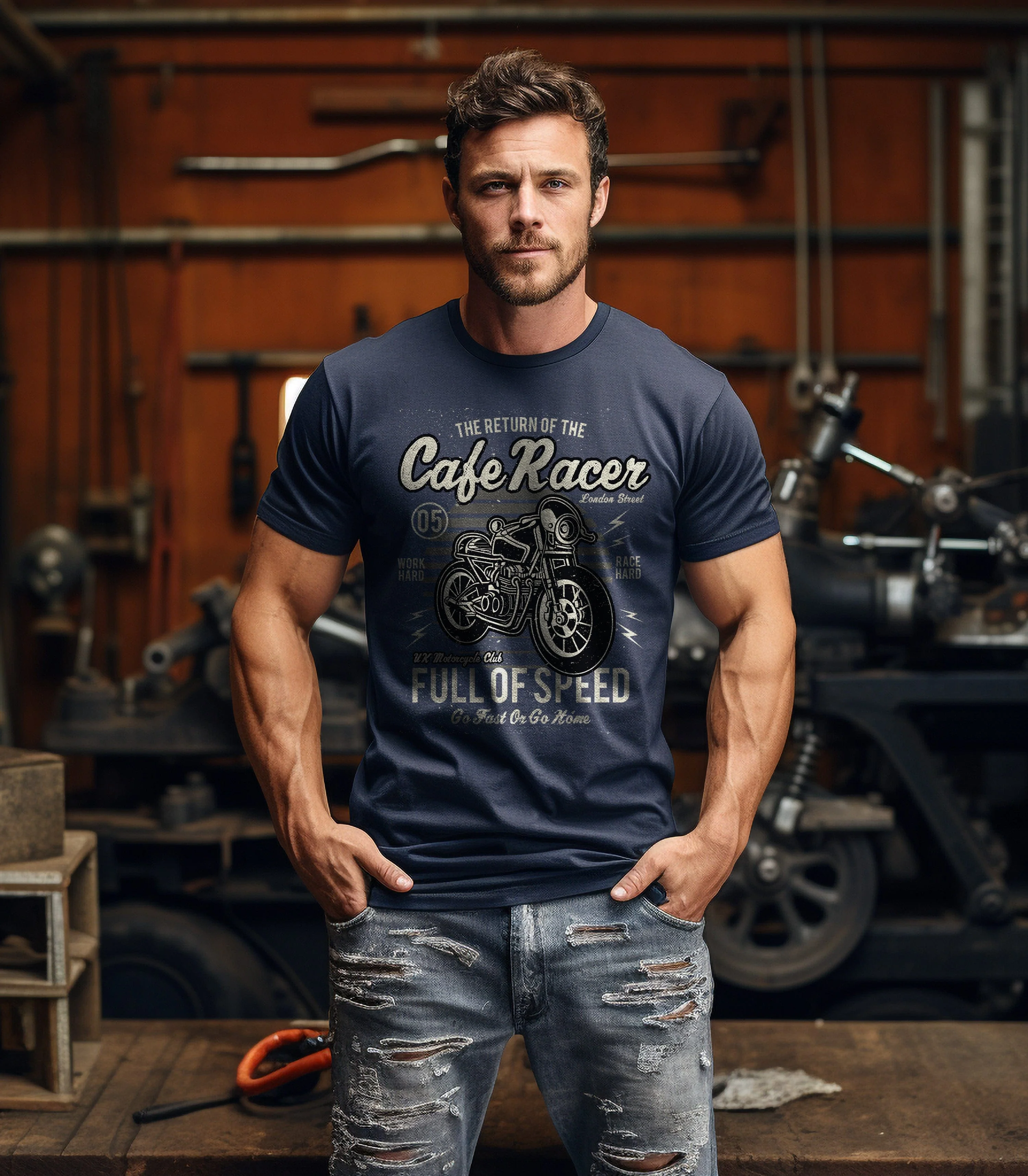 Biker Cafe Racer T-Shirt - Image 15