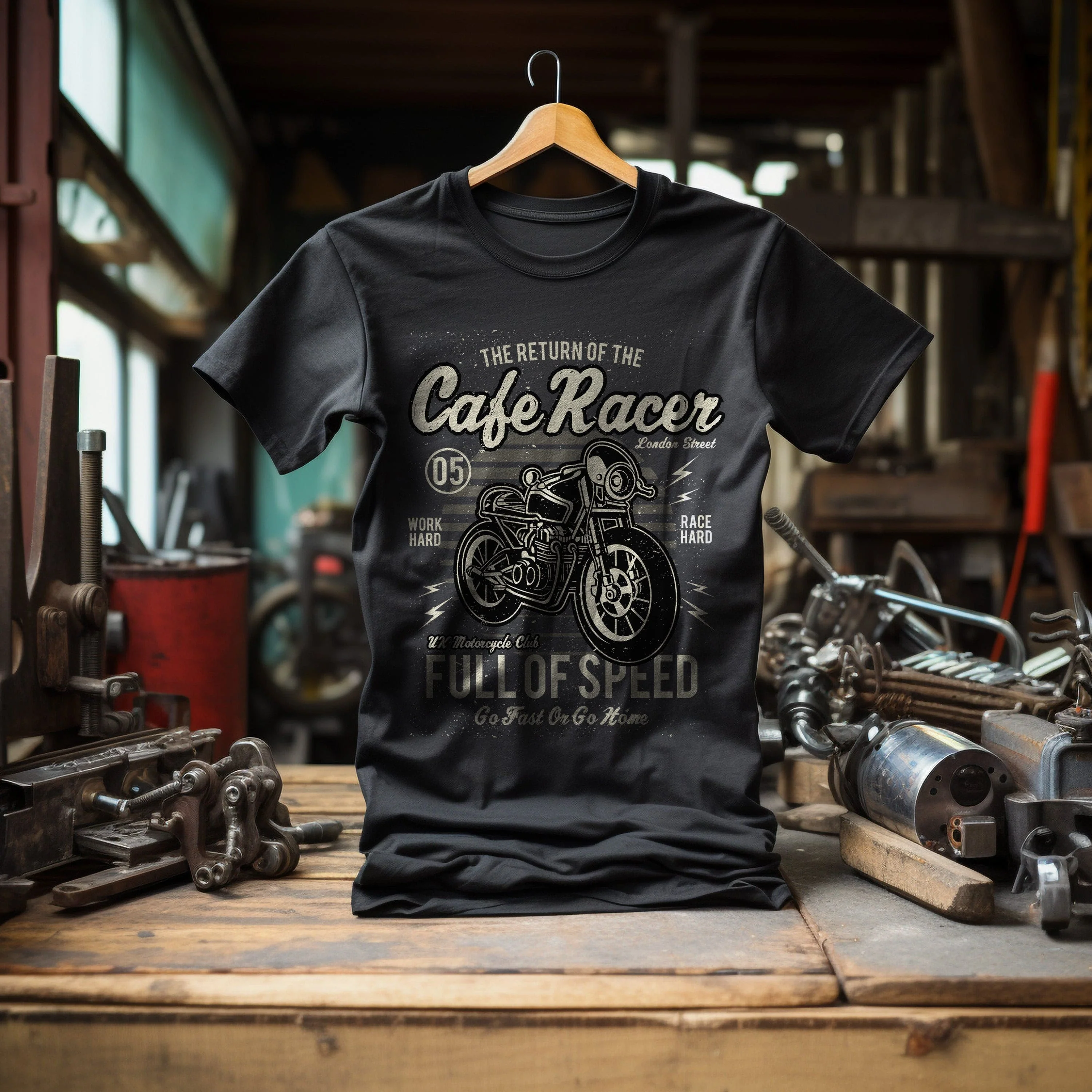 Biker Cafe Racer T-Shirt - Image 3