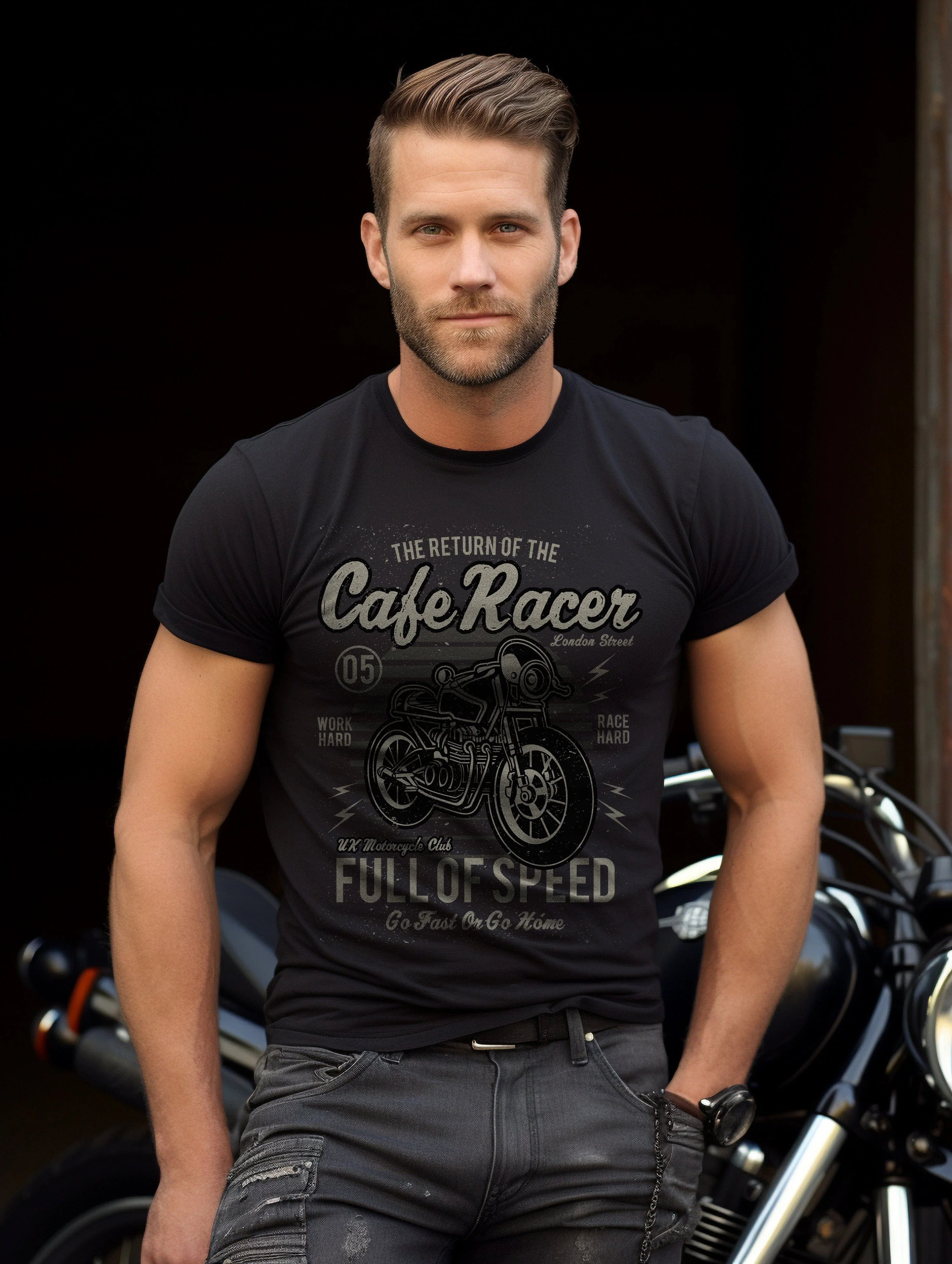 Biker Cafe Racer T-Shirt - Image 5