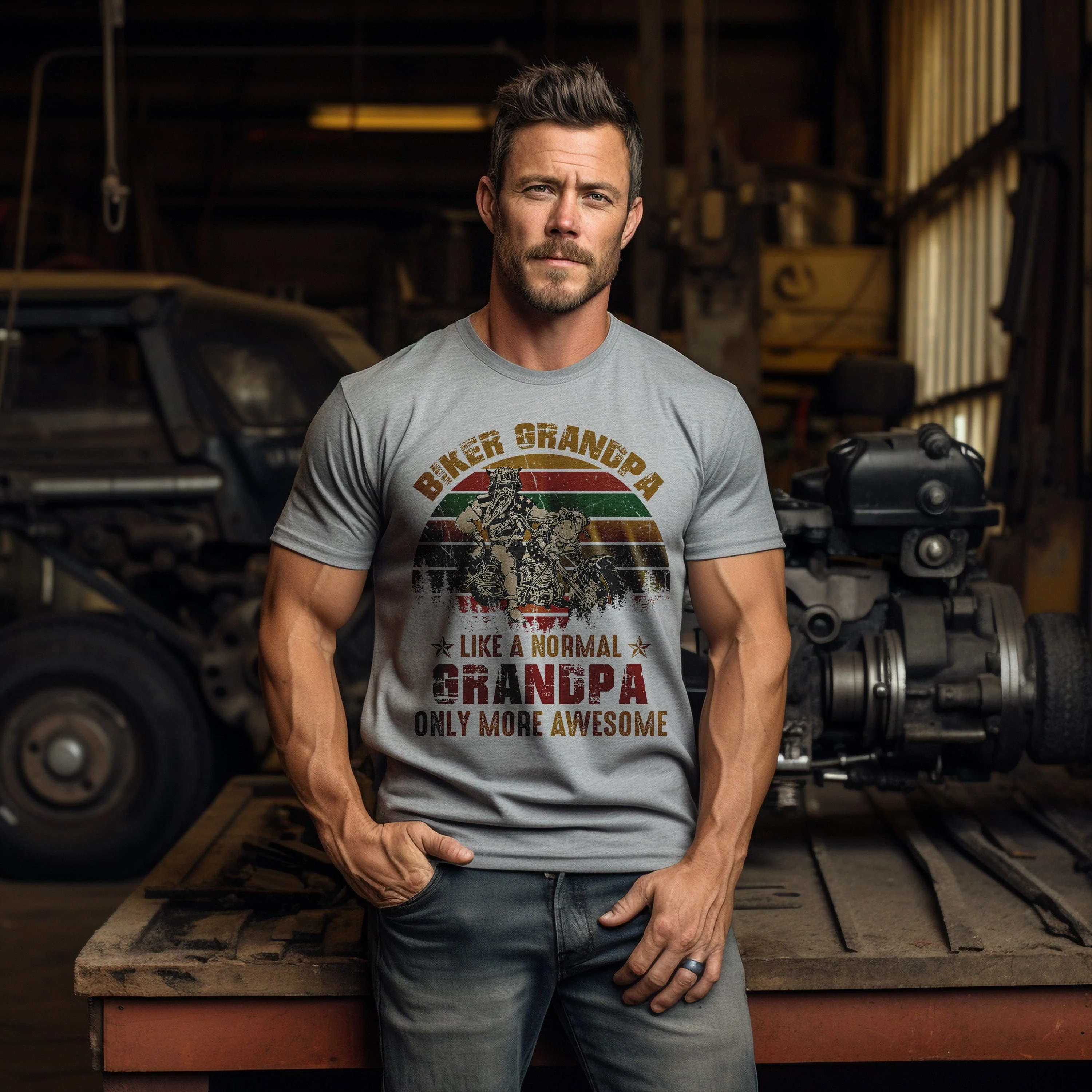 Biker Grandpa T-Shirt - Image 11