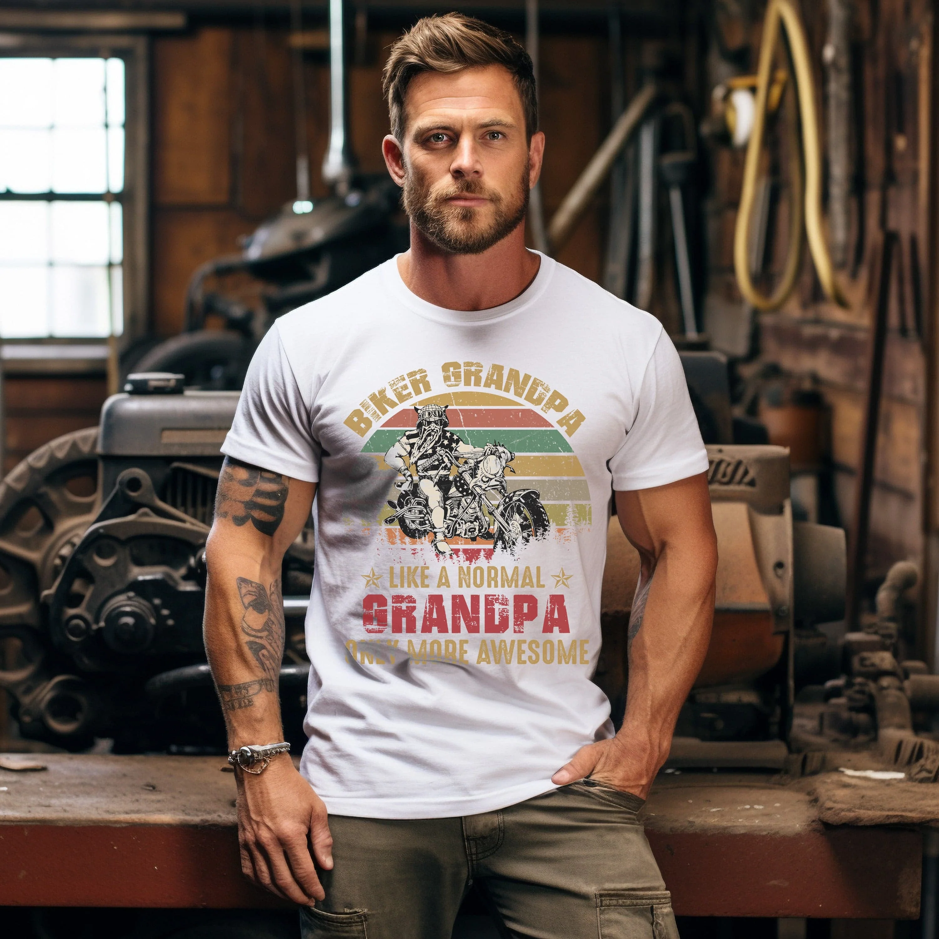 Biker Grandpa T-Shirt - Image 23