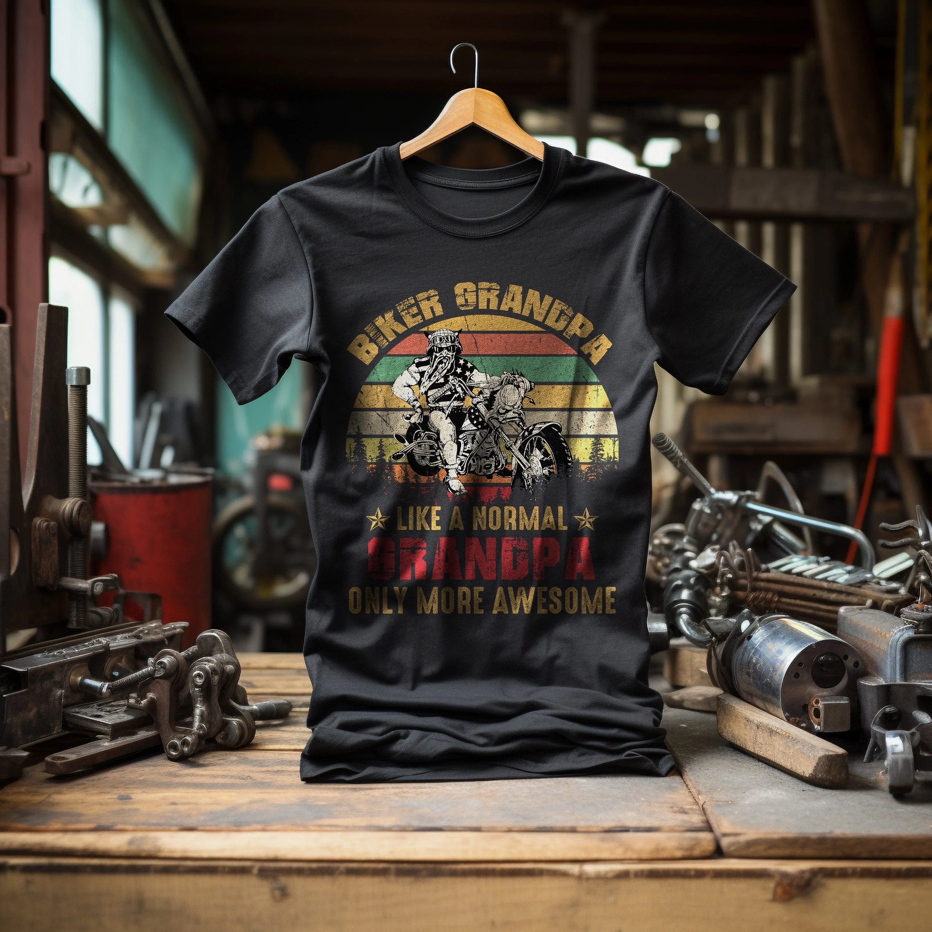 Biker Grandpa T-Shirt - Image 3