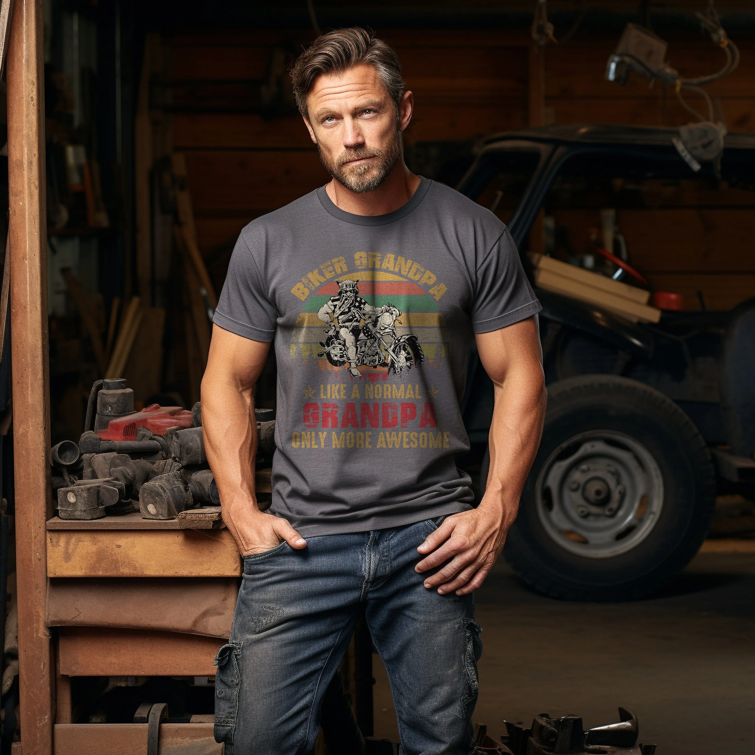 Biker Grandpa T-Shirt - Image 7