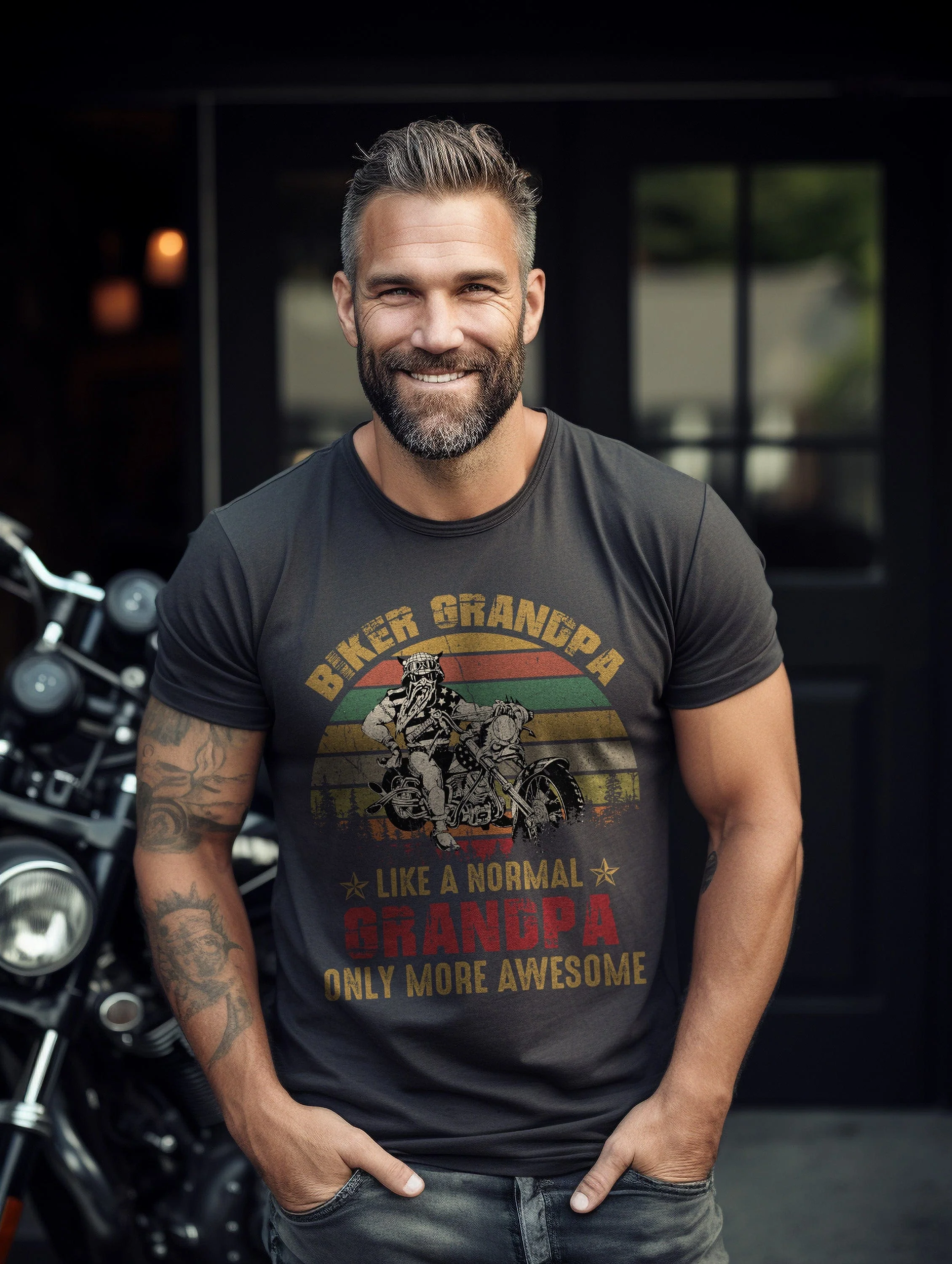 Biker Grandpa T-Shirt - Image 8