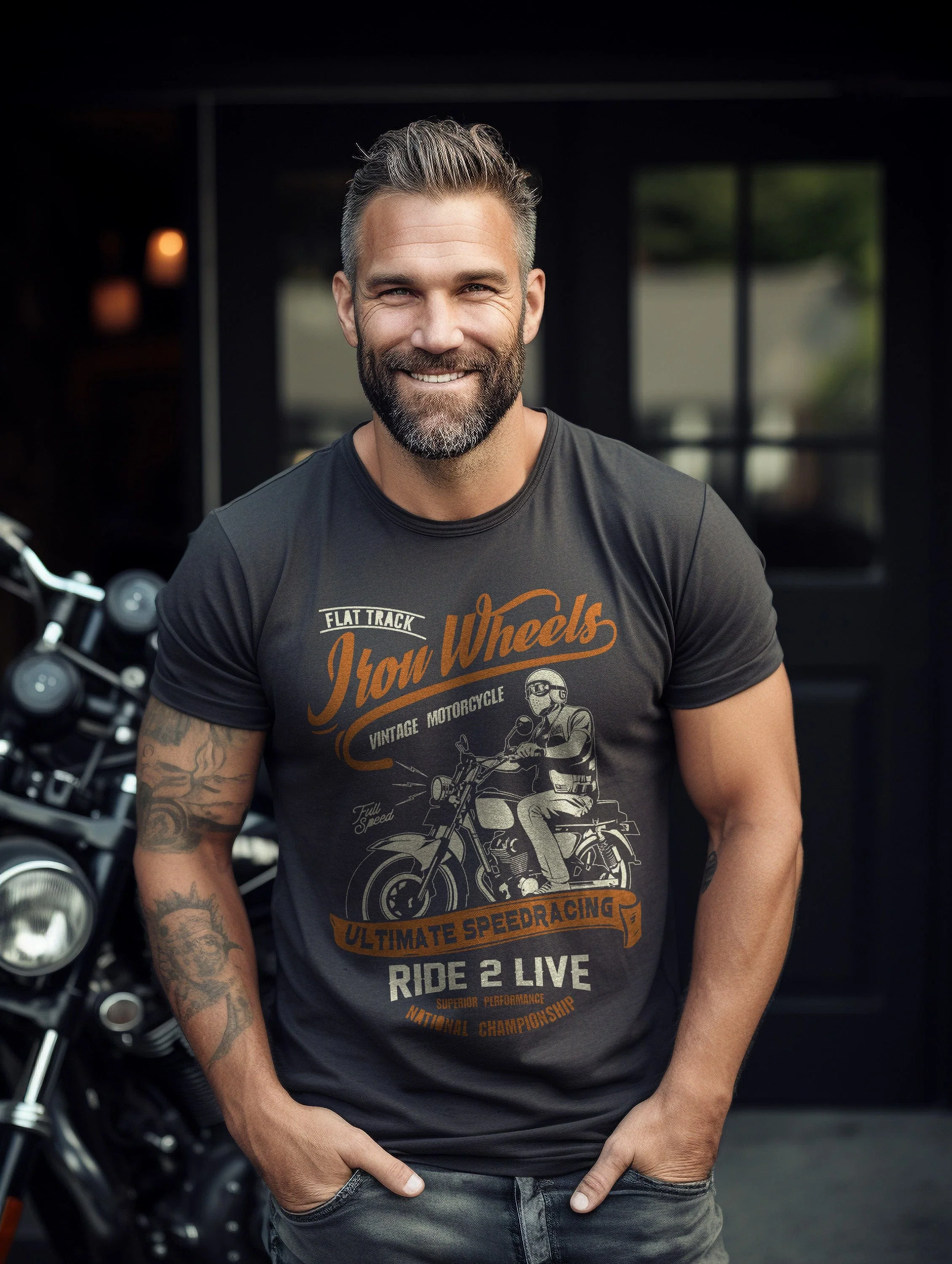 Biker Iron Wheels T-Shirt - Image 10