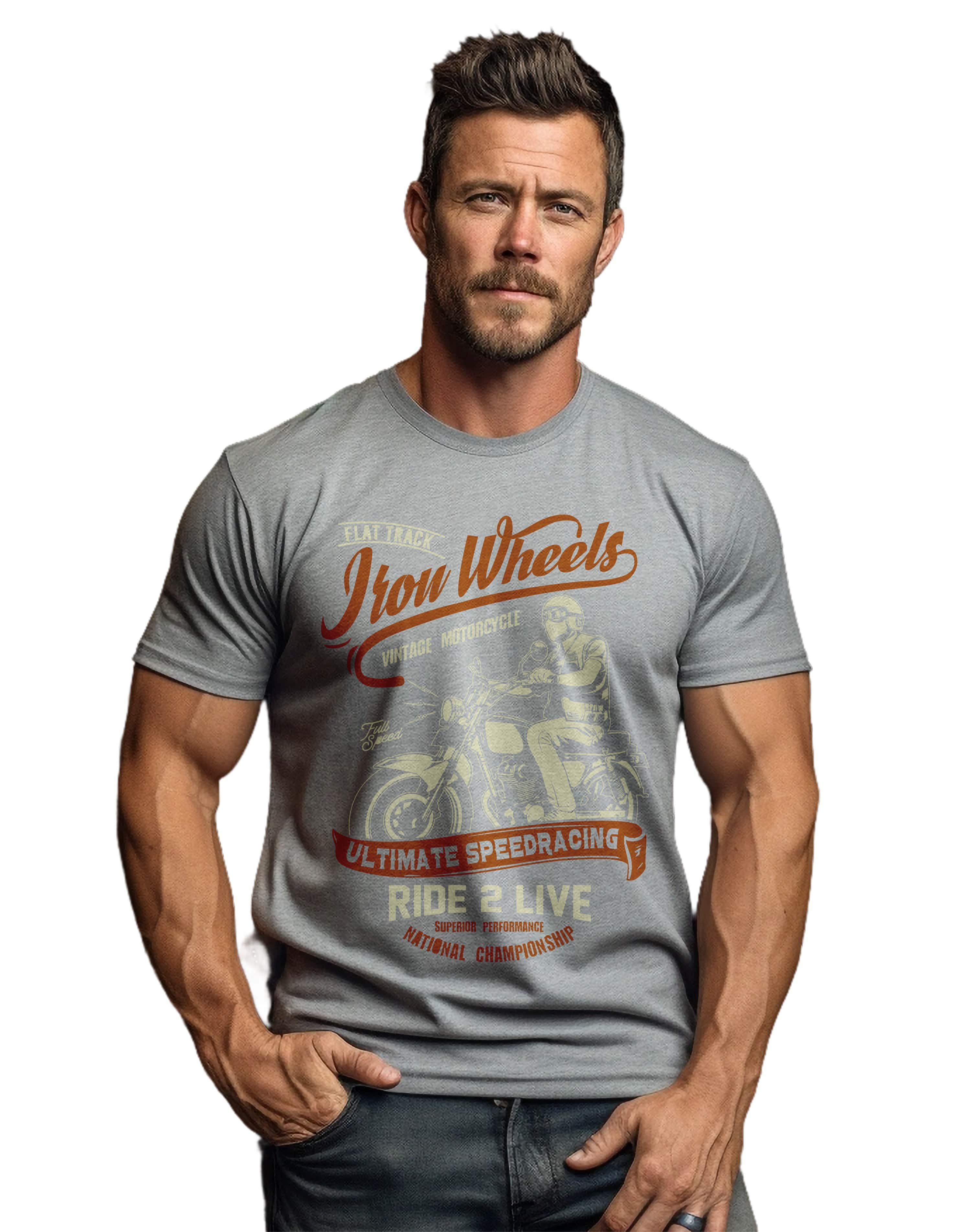 Biker Iron Wheels T-Shirt - Image 11