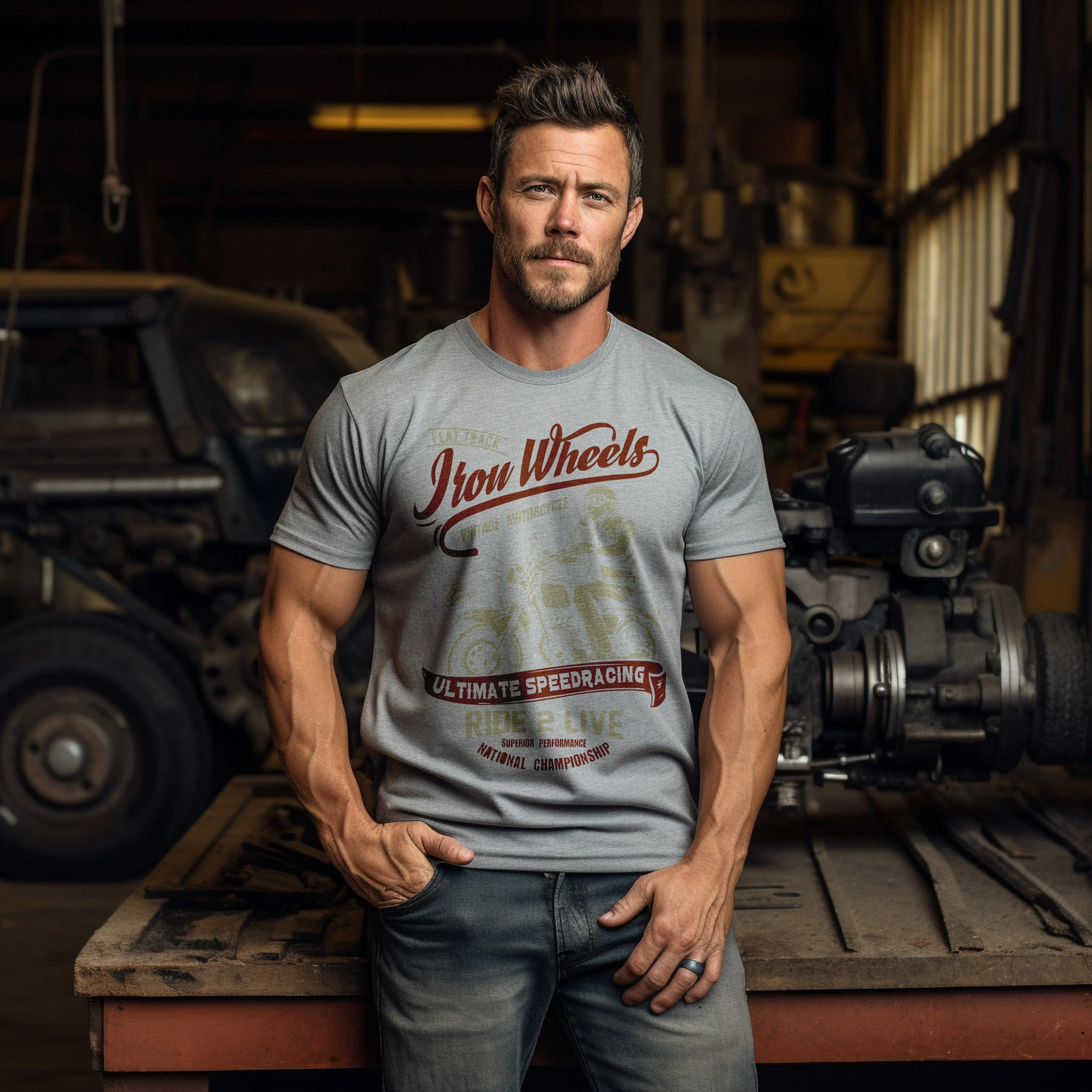 Biker Iron Wheels T-Shirt - Image 13