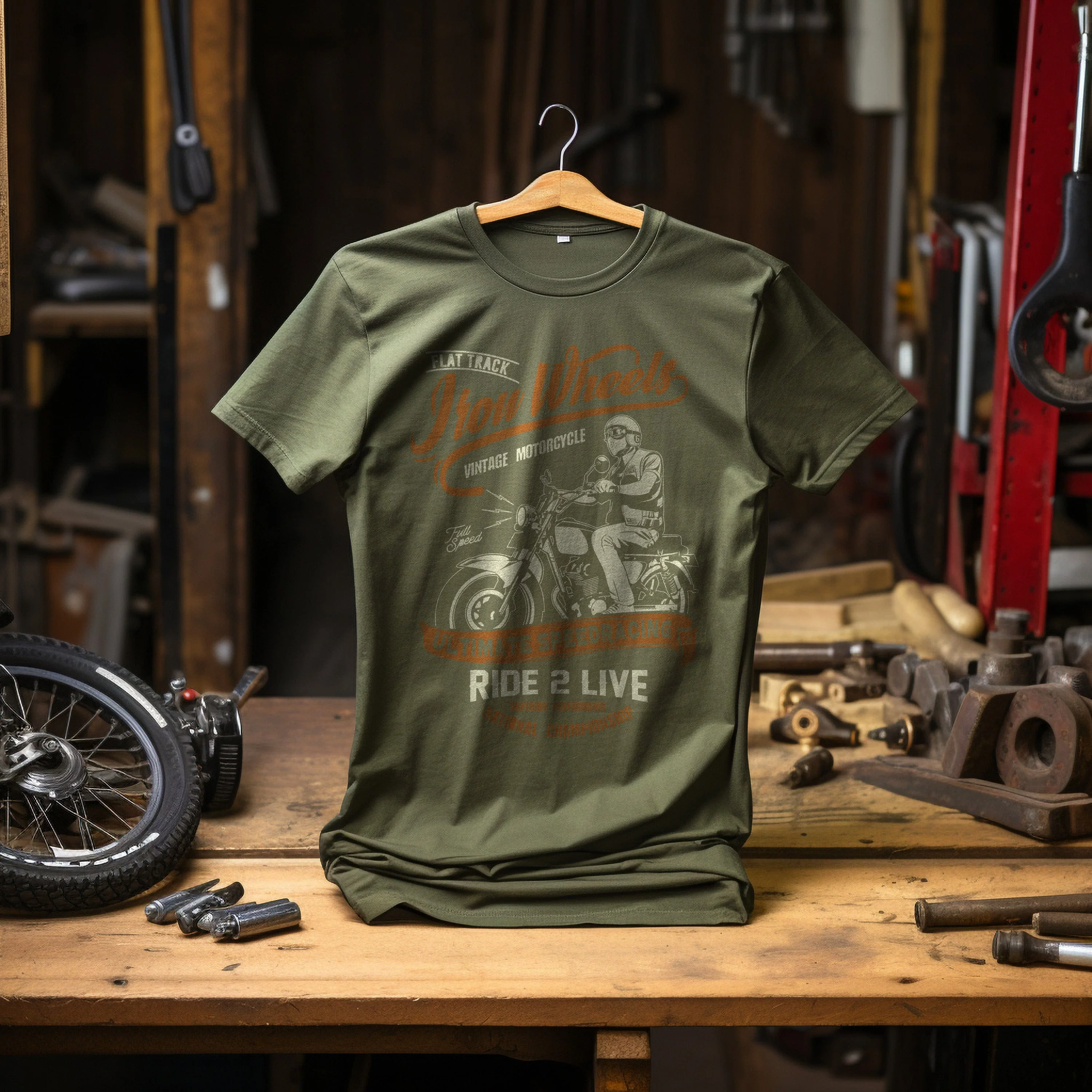 Biker Iron Wheels T-Shirt - Image 18