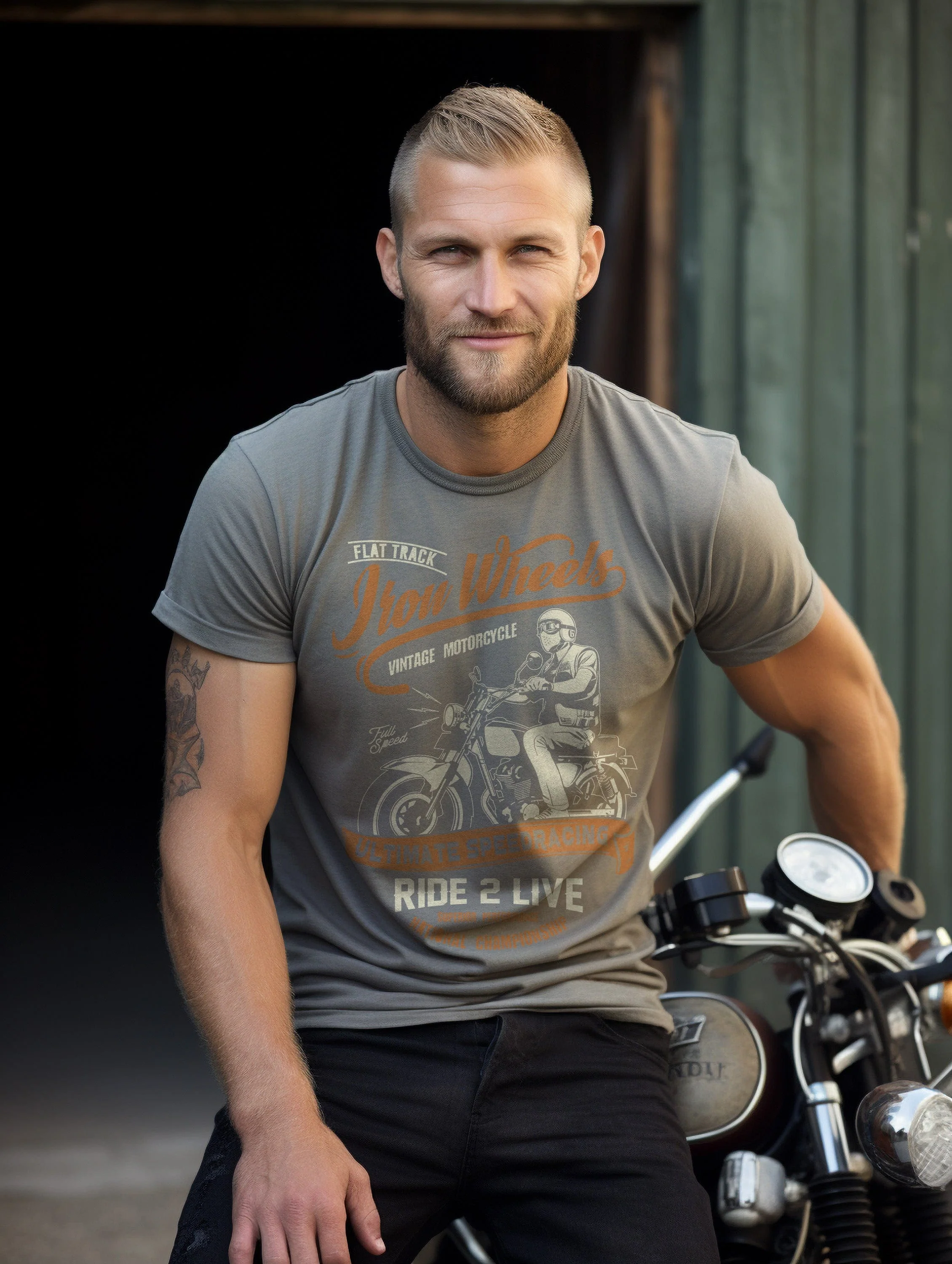 Biker Iron Wheels T-Shirt - Image 20