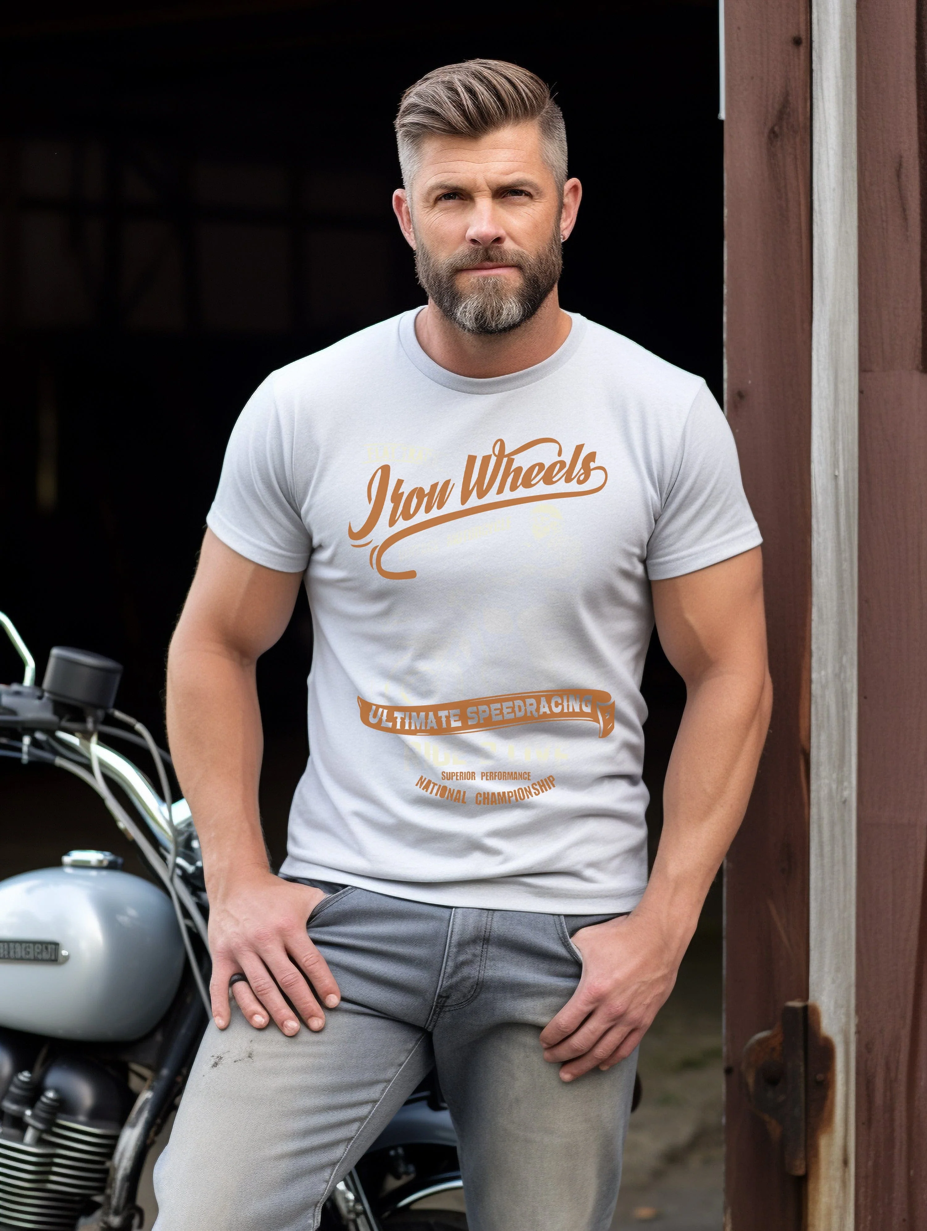 Biker Iron Wheels T-Shirt - Image 24