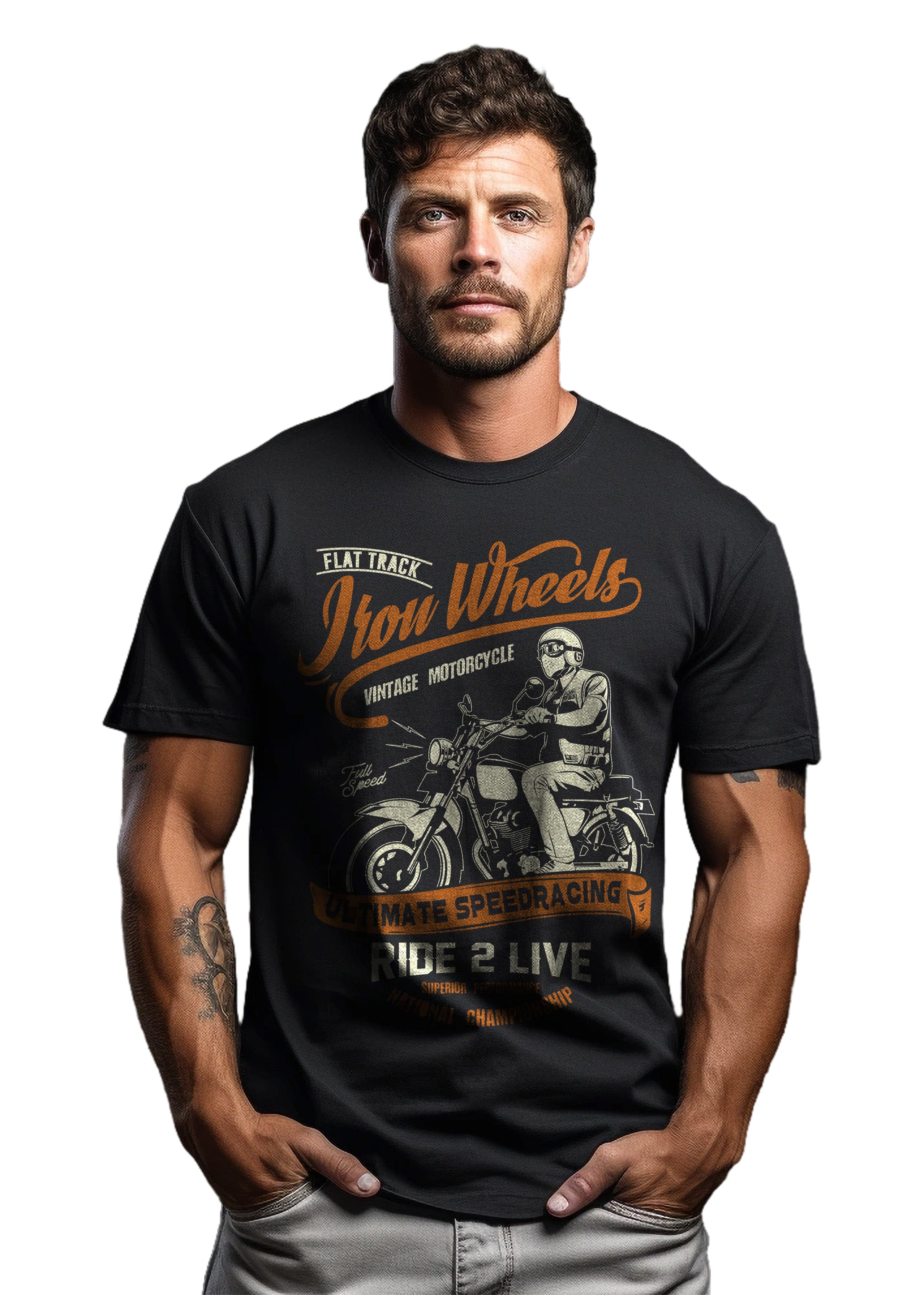 Biker Iron Wheels T-Shirt - Image 3