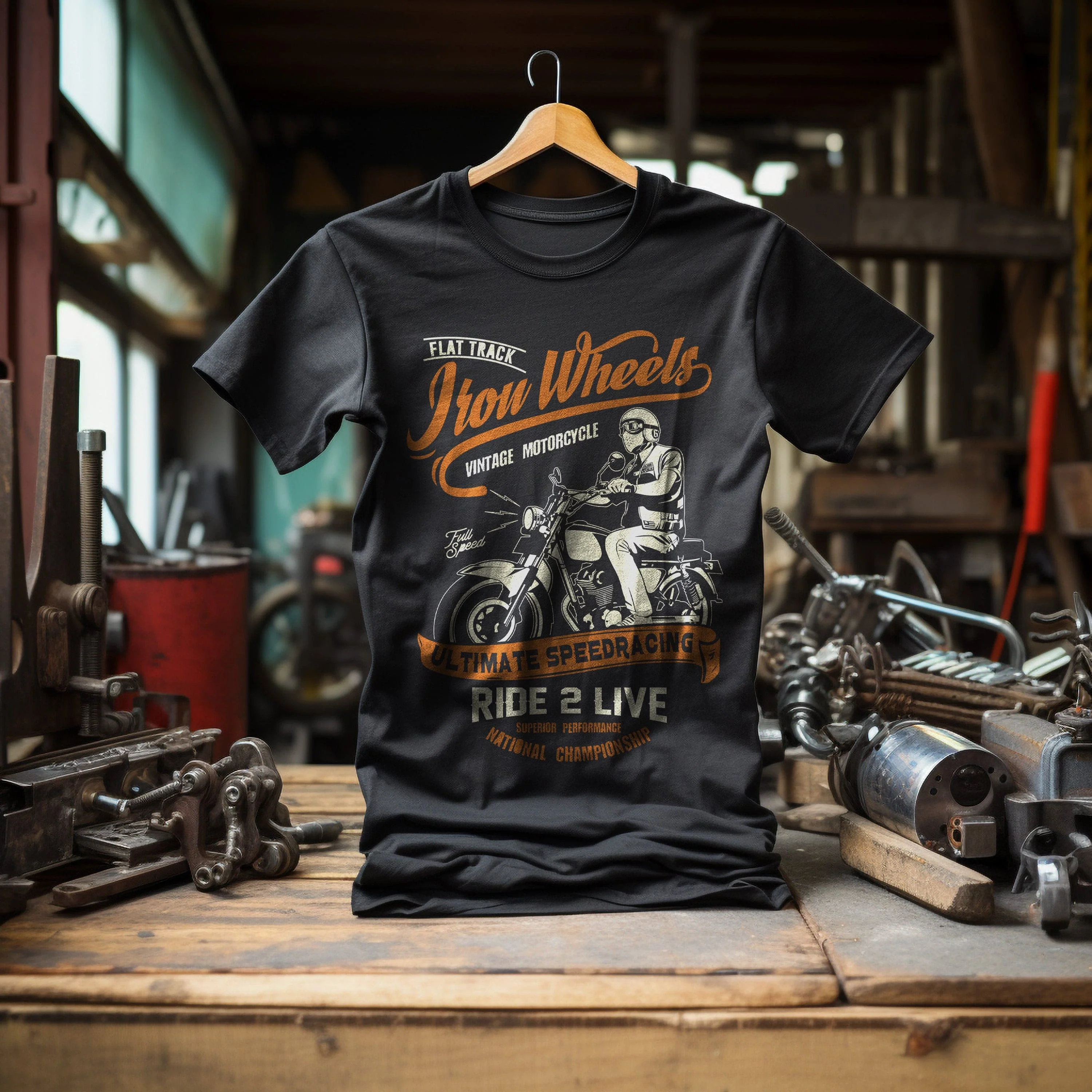 Biker Iron Wheels T-Shirt - Image 4