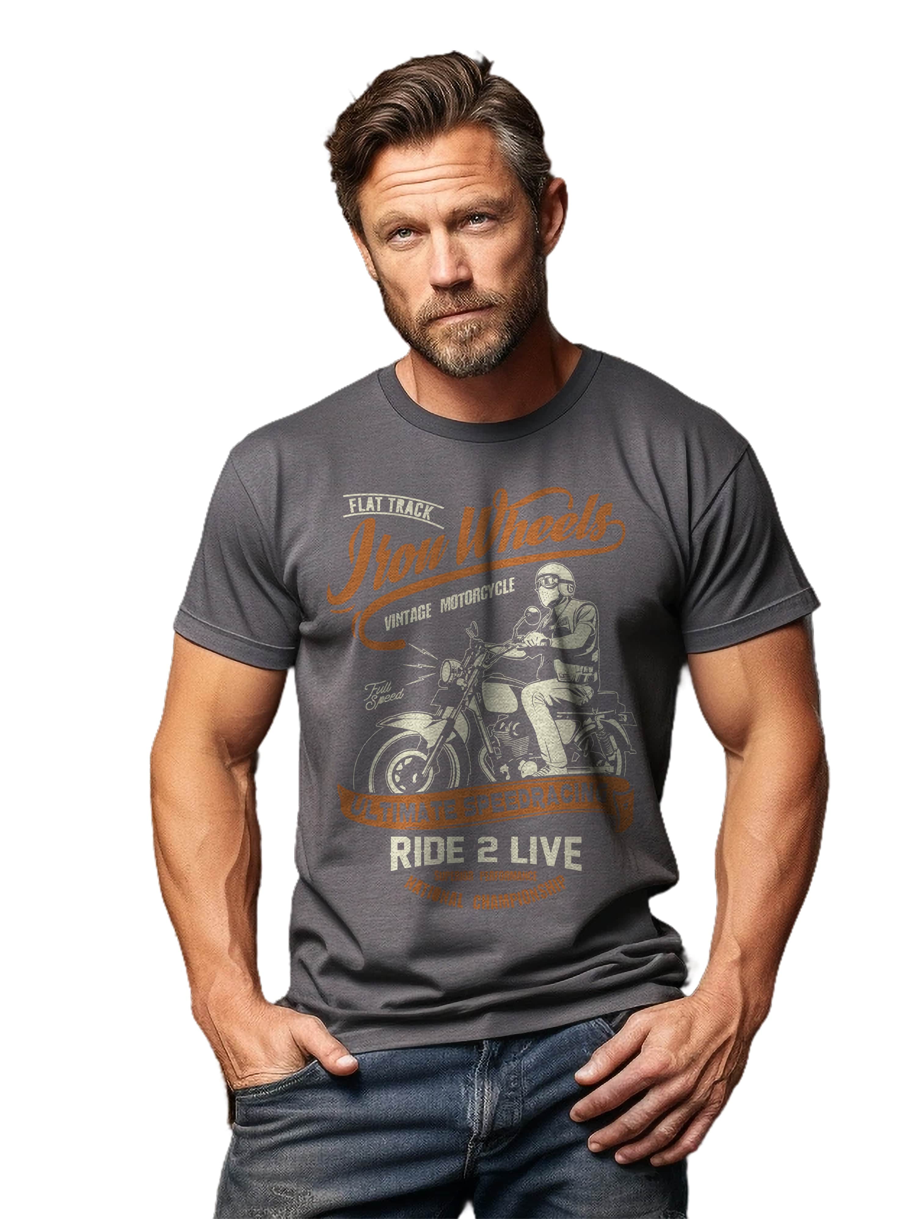 Biker Iron Wheels T-Shirt - Image 7