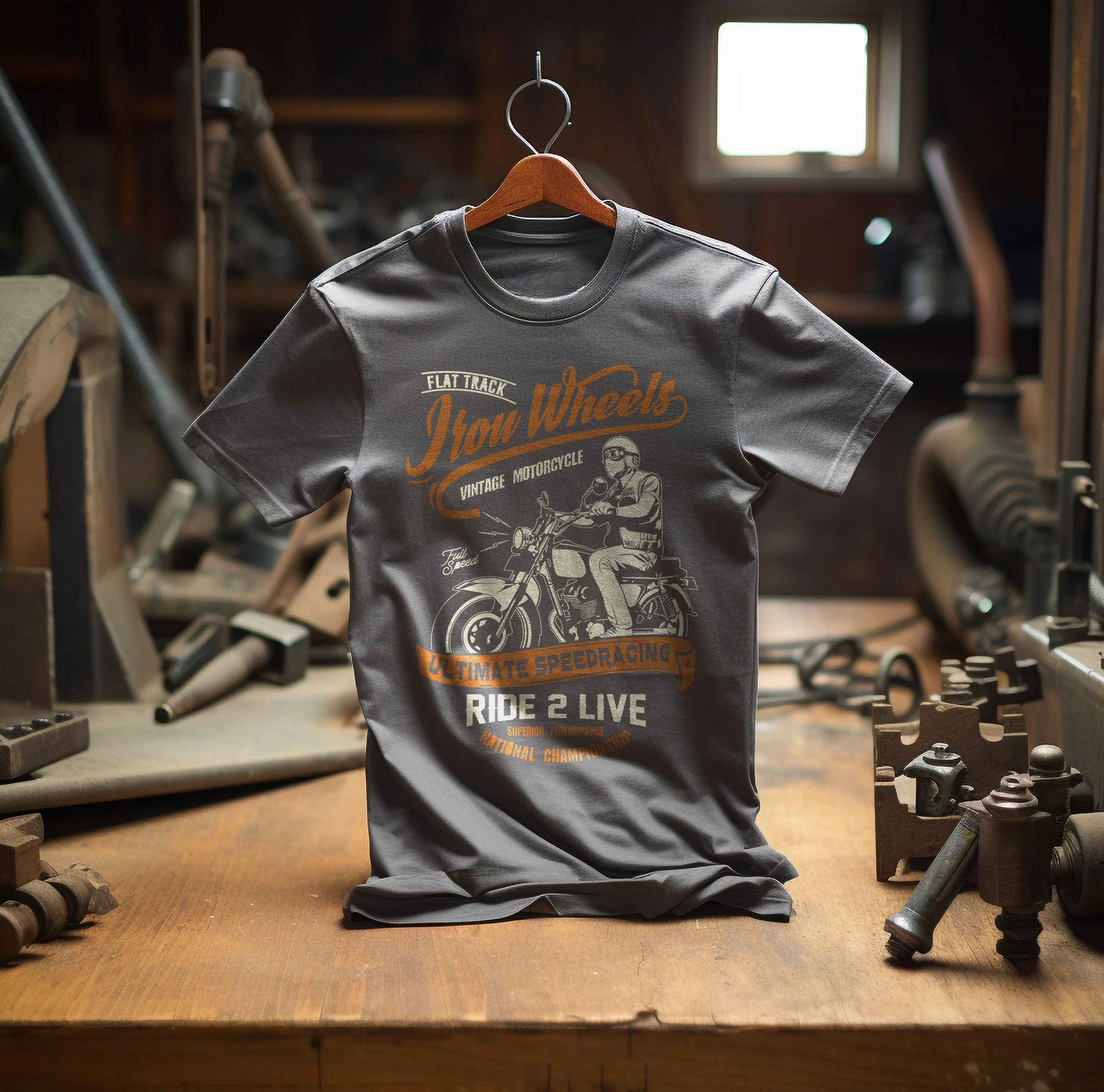 Biker Iron Wheels T-Shirt - Image 8