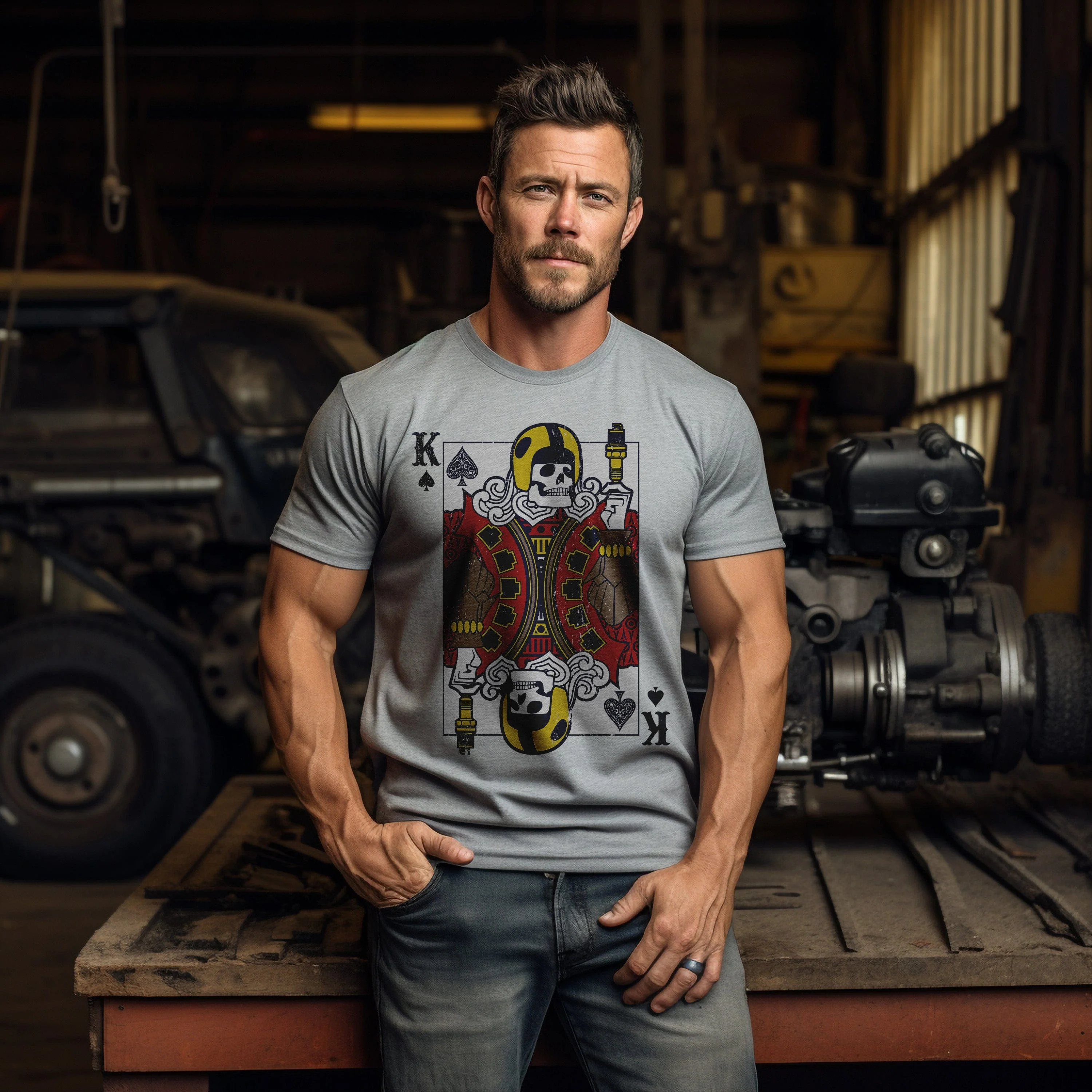 Biker Playing T-Shirt - Image 12