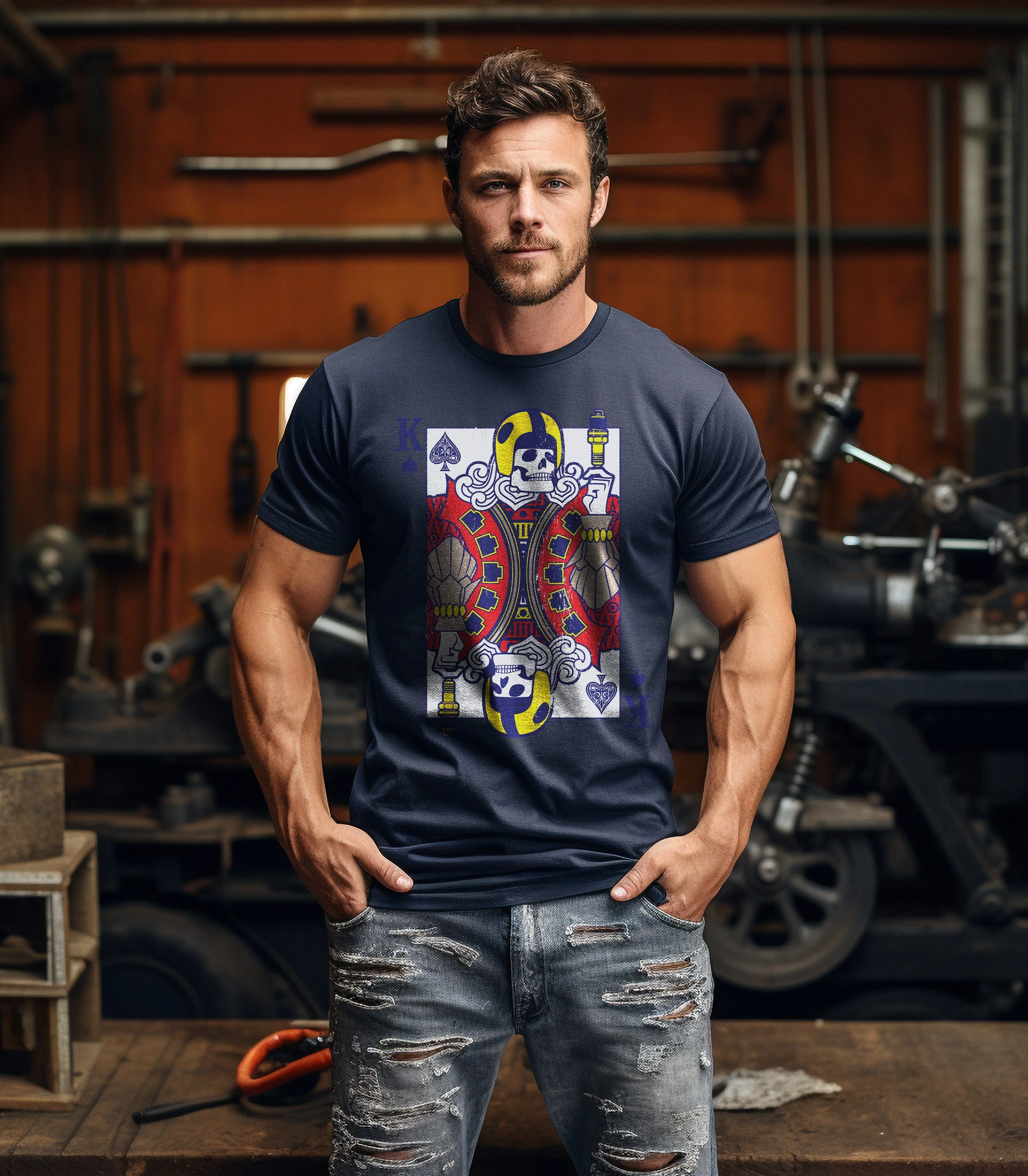 Biker Playing T-Shirt - Image 16