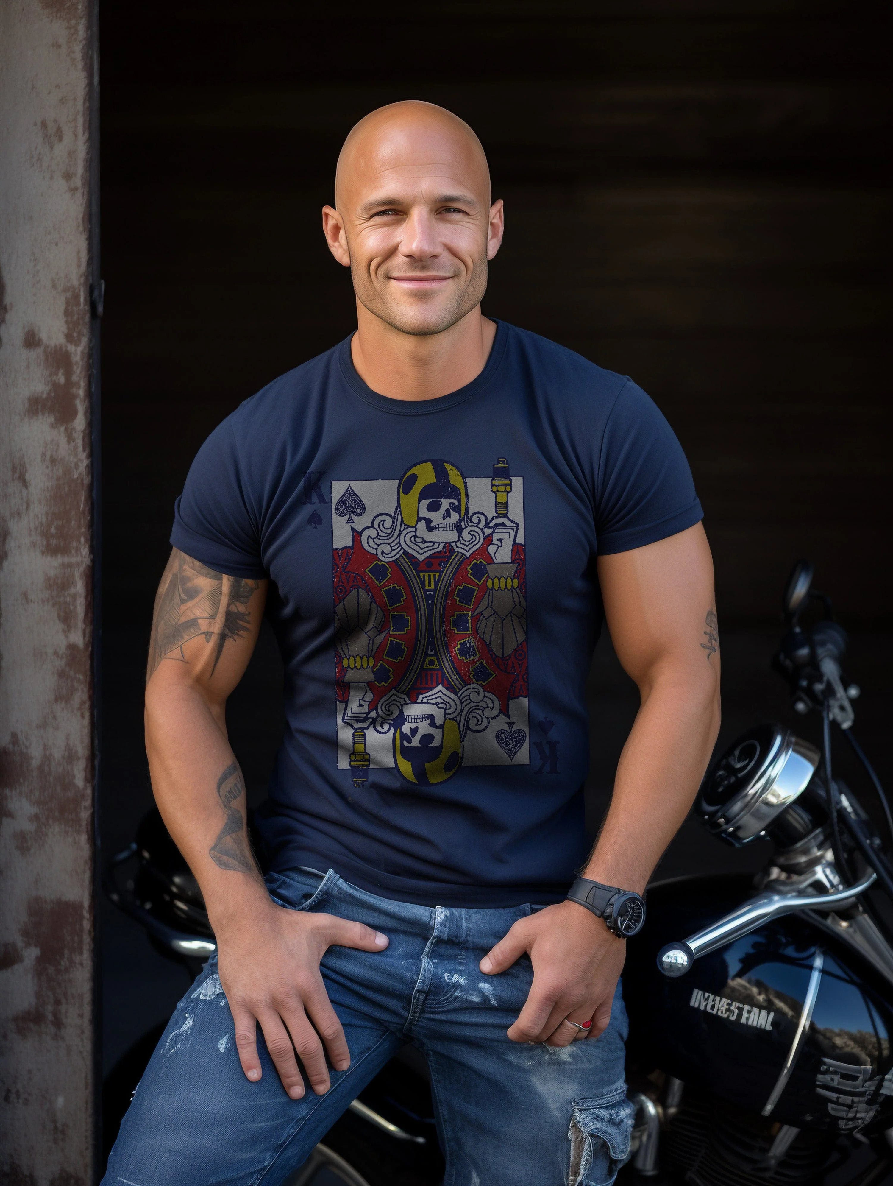 Biker Playing T-Shirt - Image 17
