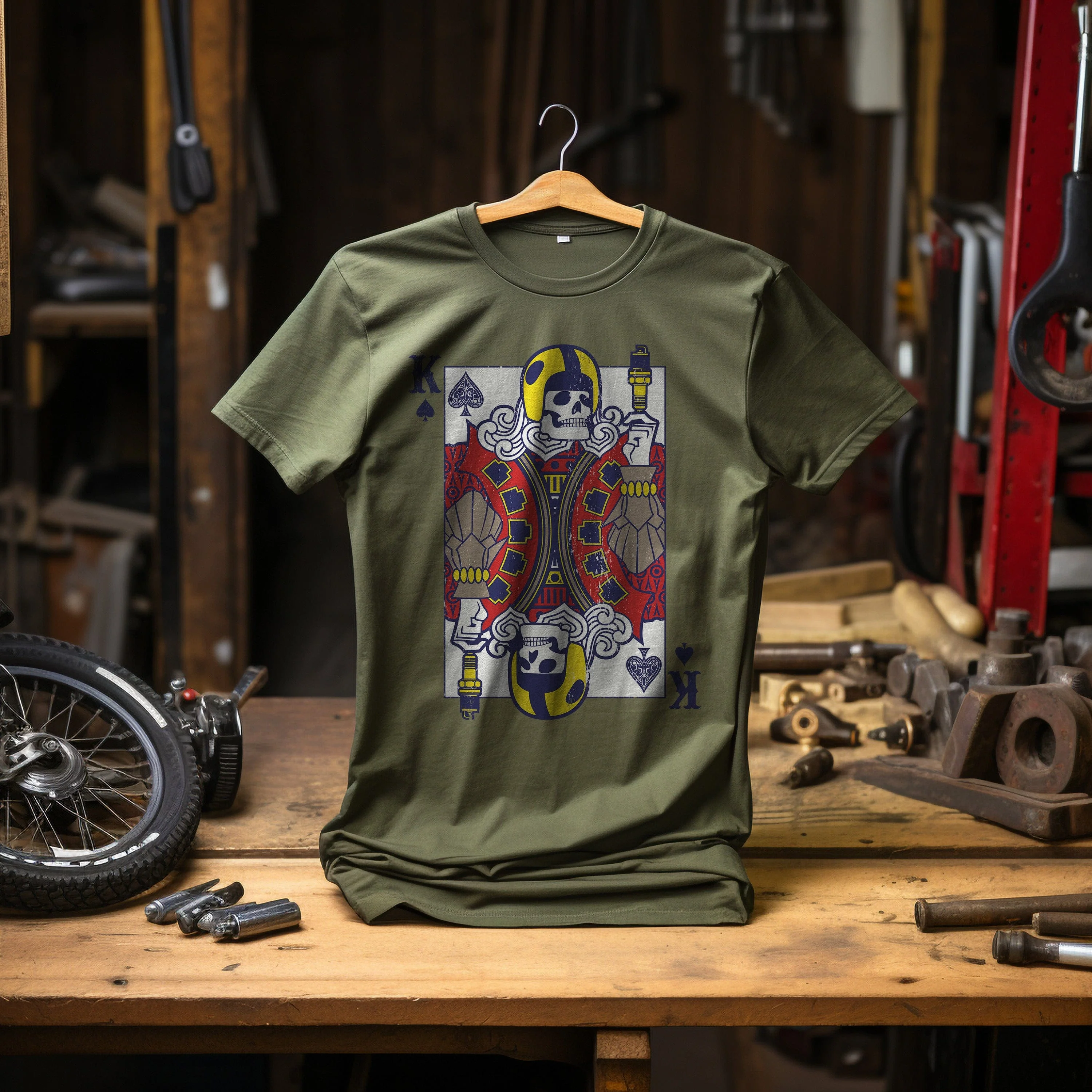 Biker Playing T-Shirt - Image 19