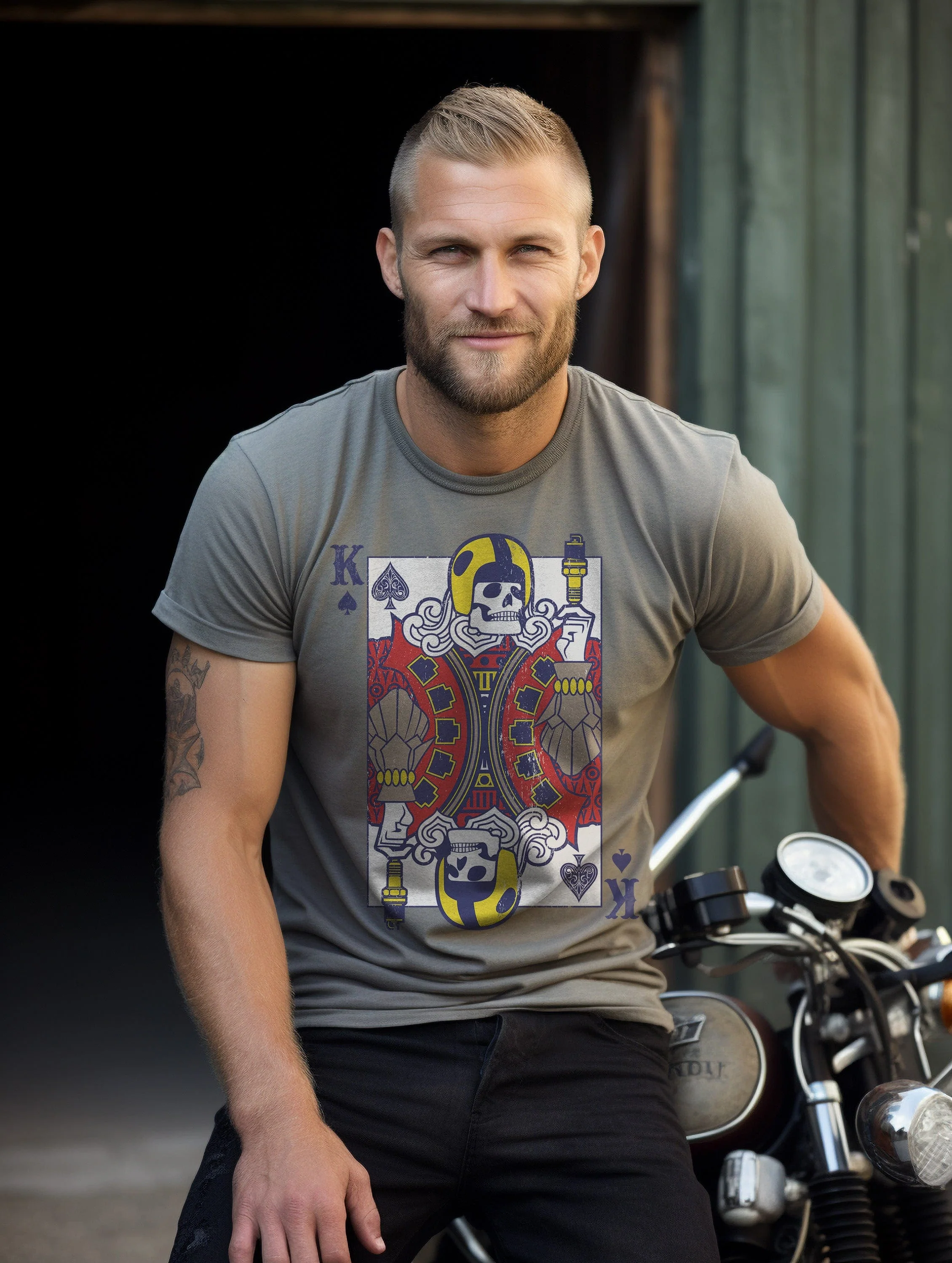 Biker Playing T-Shirt - Image 21