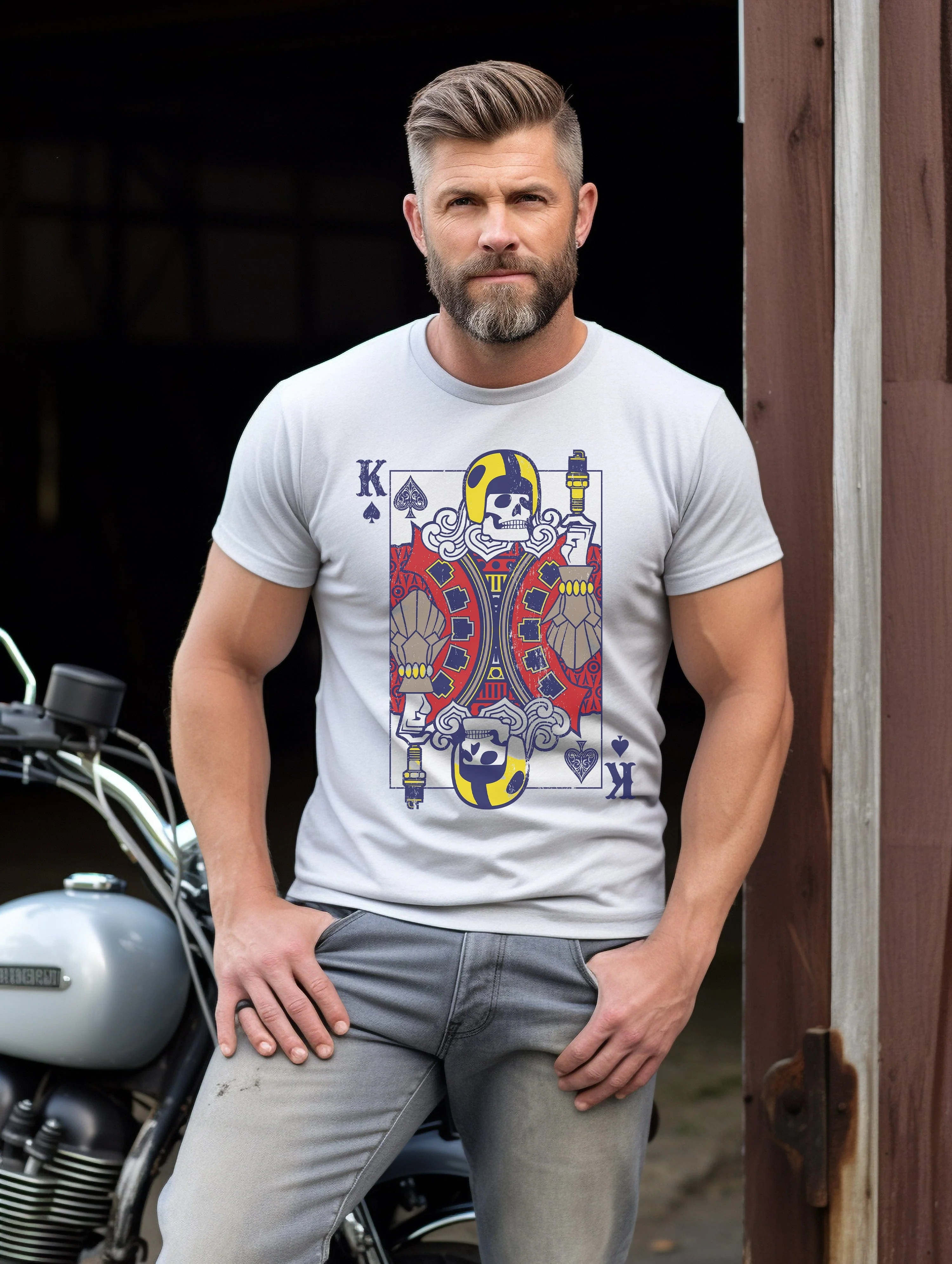 Biker Playing T-Shirt - Image 24