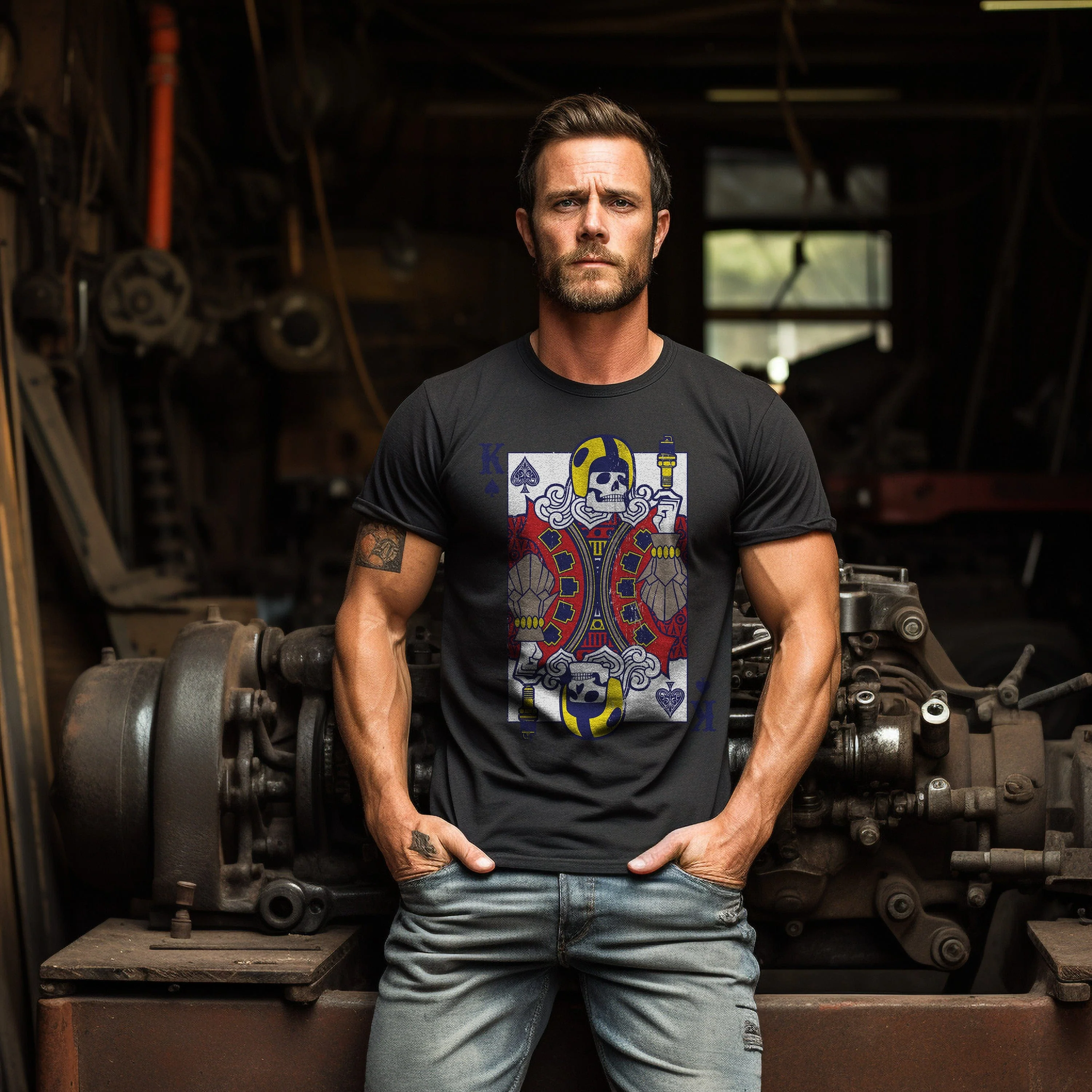 Biker Playing T-Shirt - Image 4