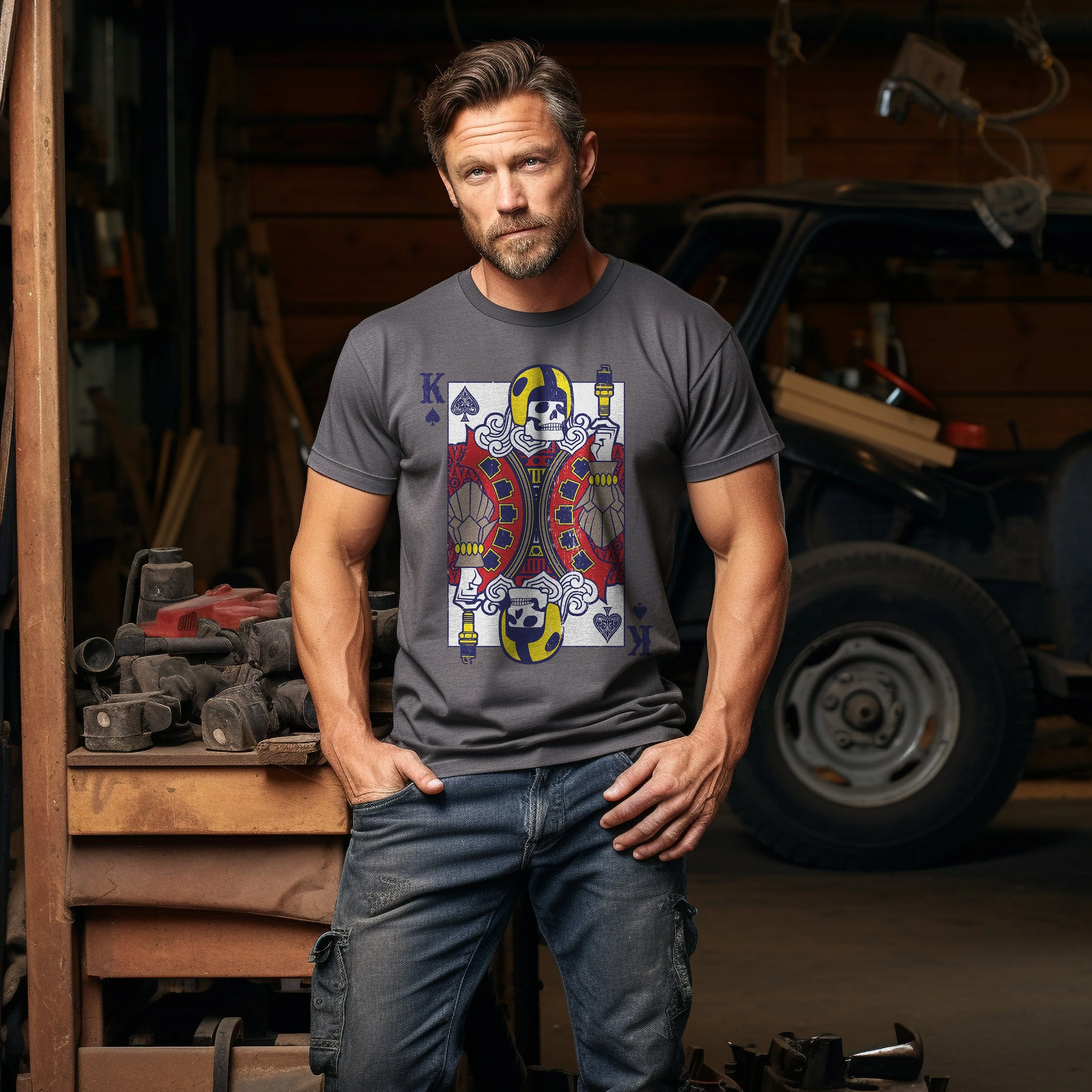 Biker Playing T-Shirt - Image 8