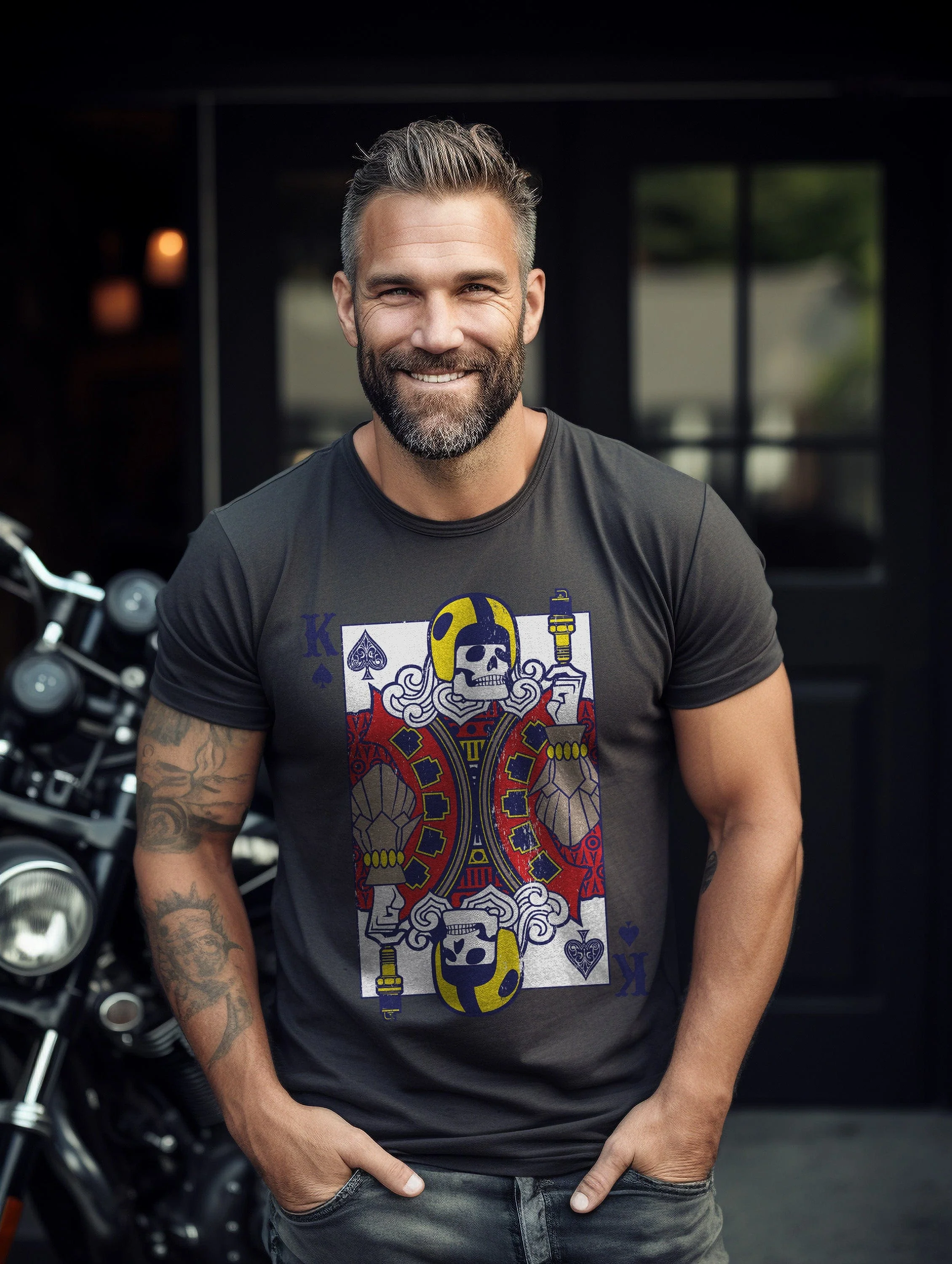 Biker Playing T-Shirt - Image 9