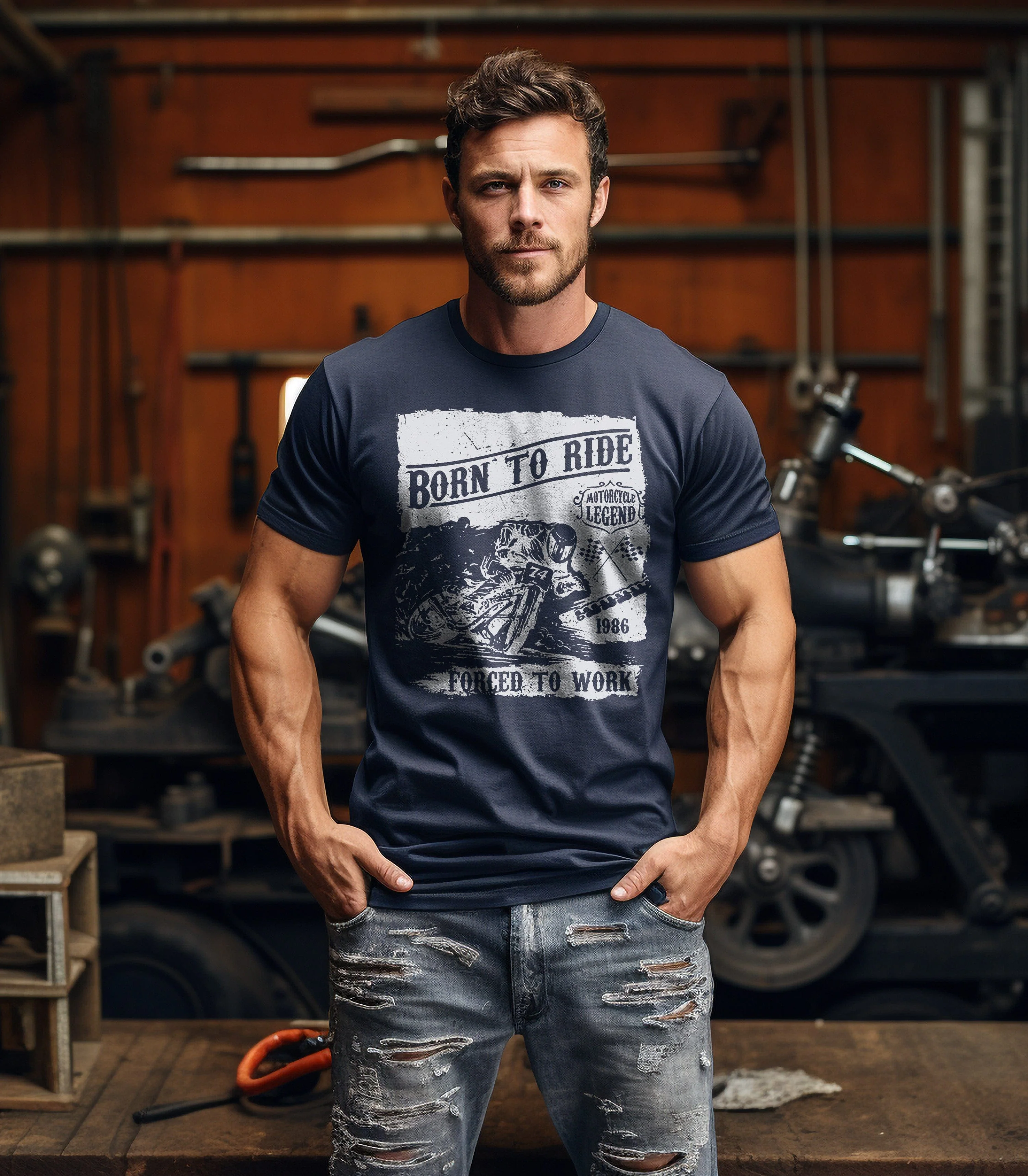 Bikers Born to T-Shirt - Image 15