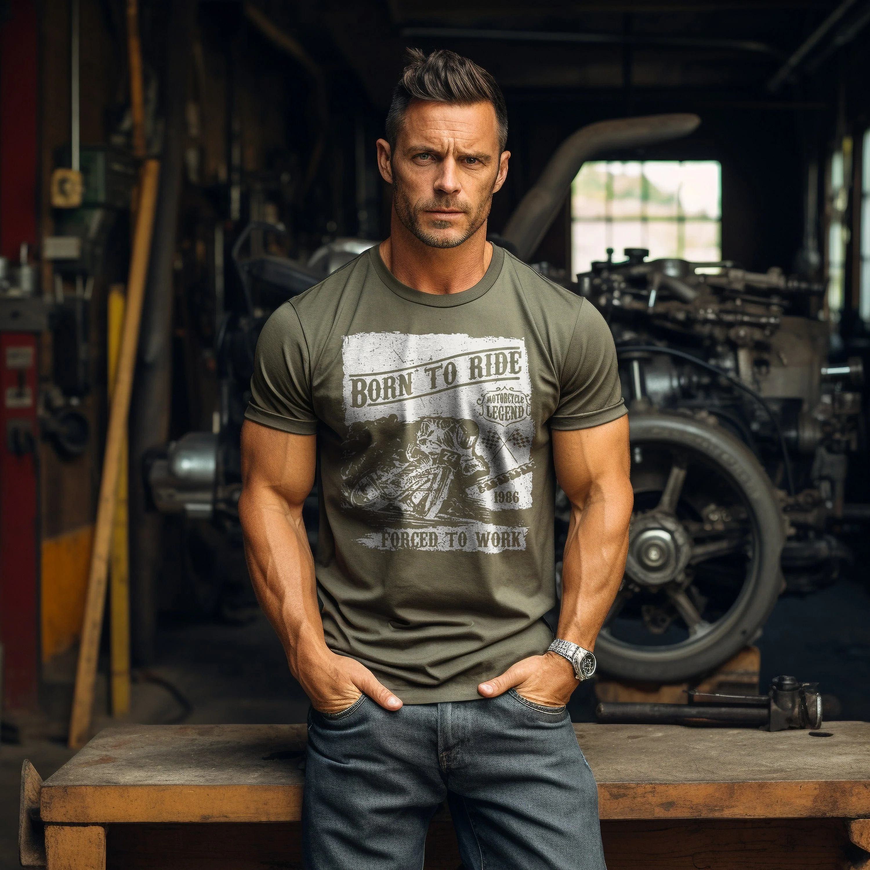 Bikers Born to T-Shirt - Image 19