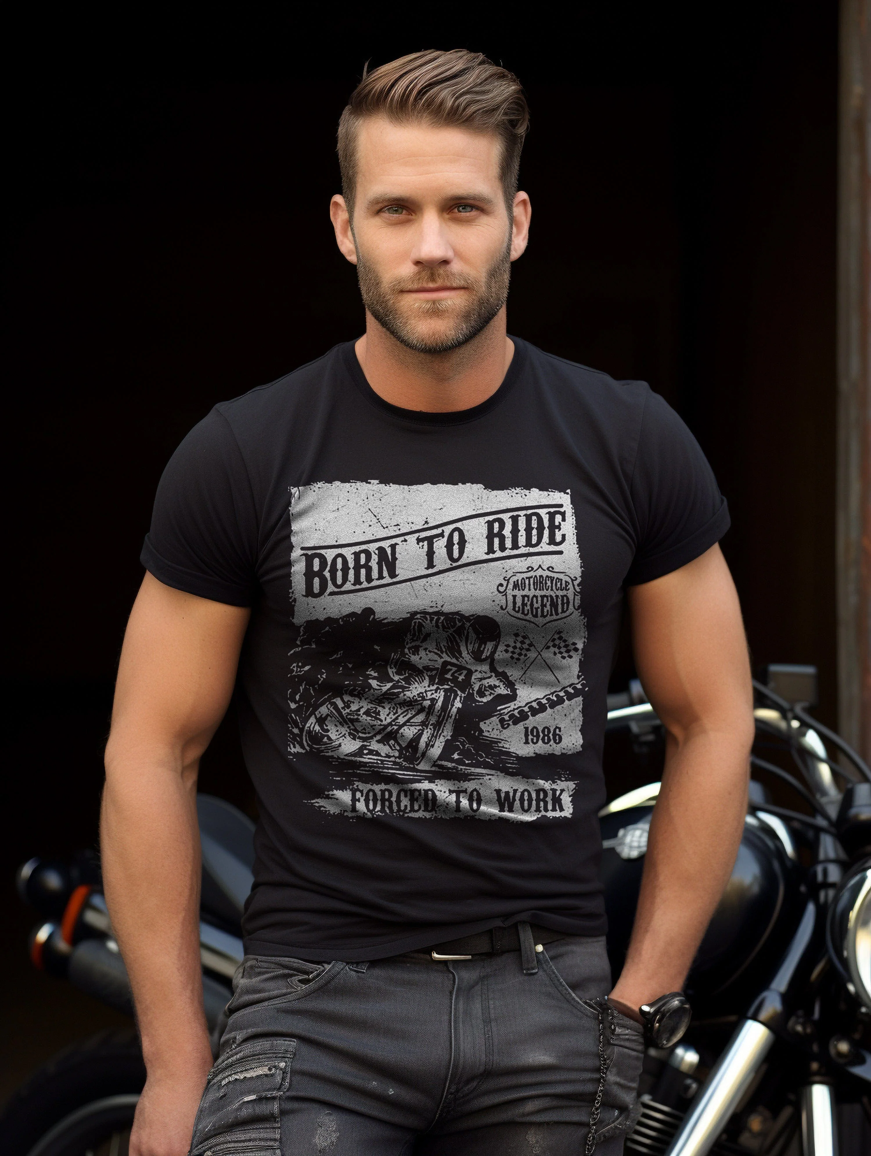 Bikers Born to T-Shirt - Image 4