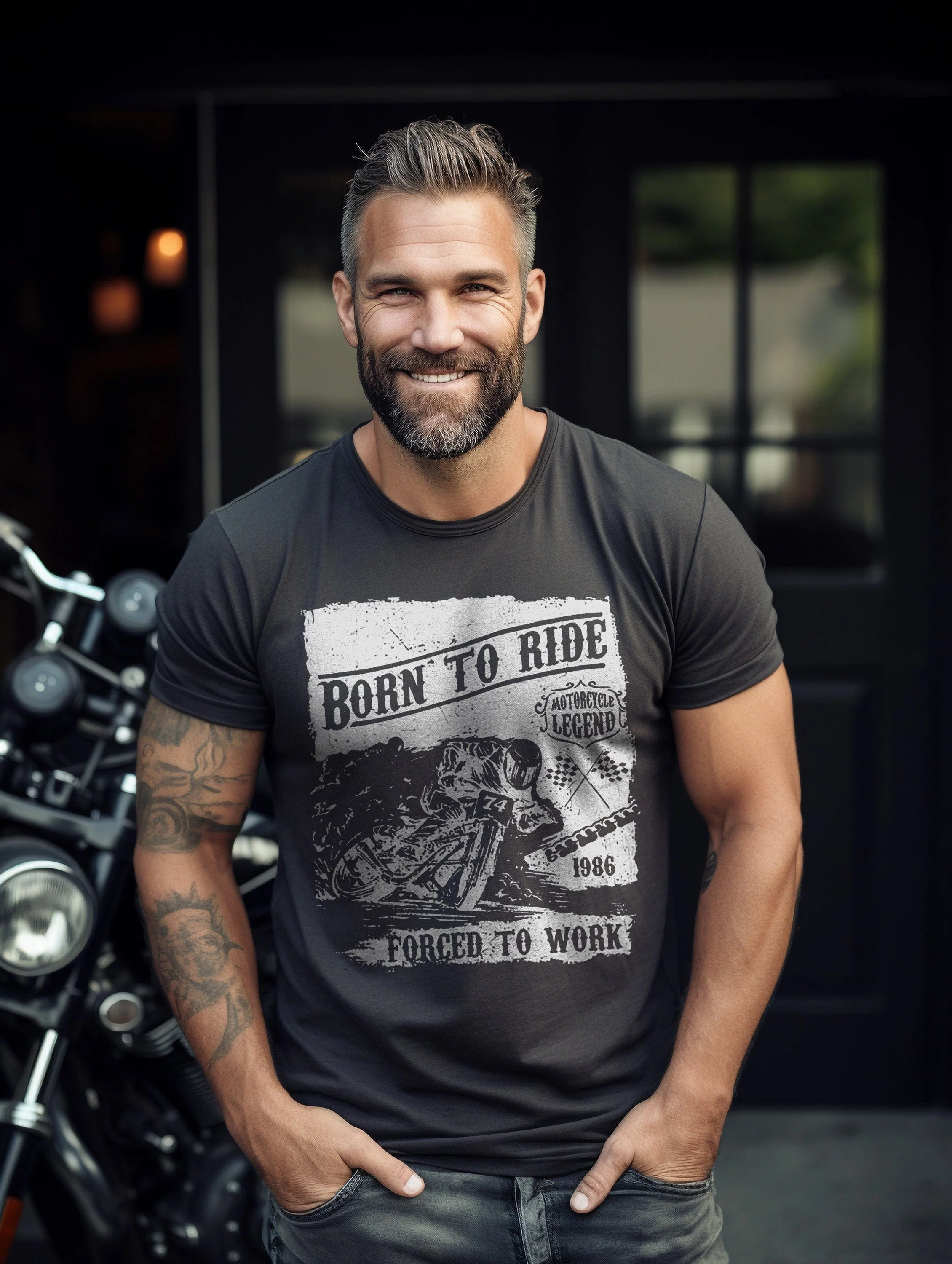 Bikers Born to T-Shirt - Image 8