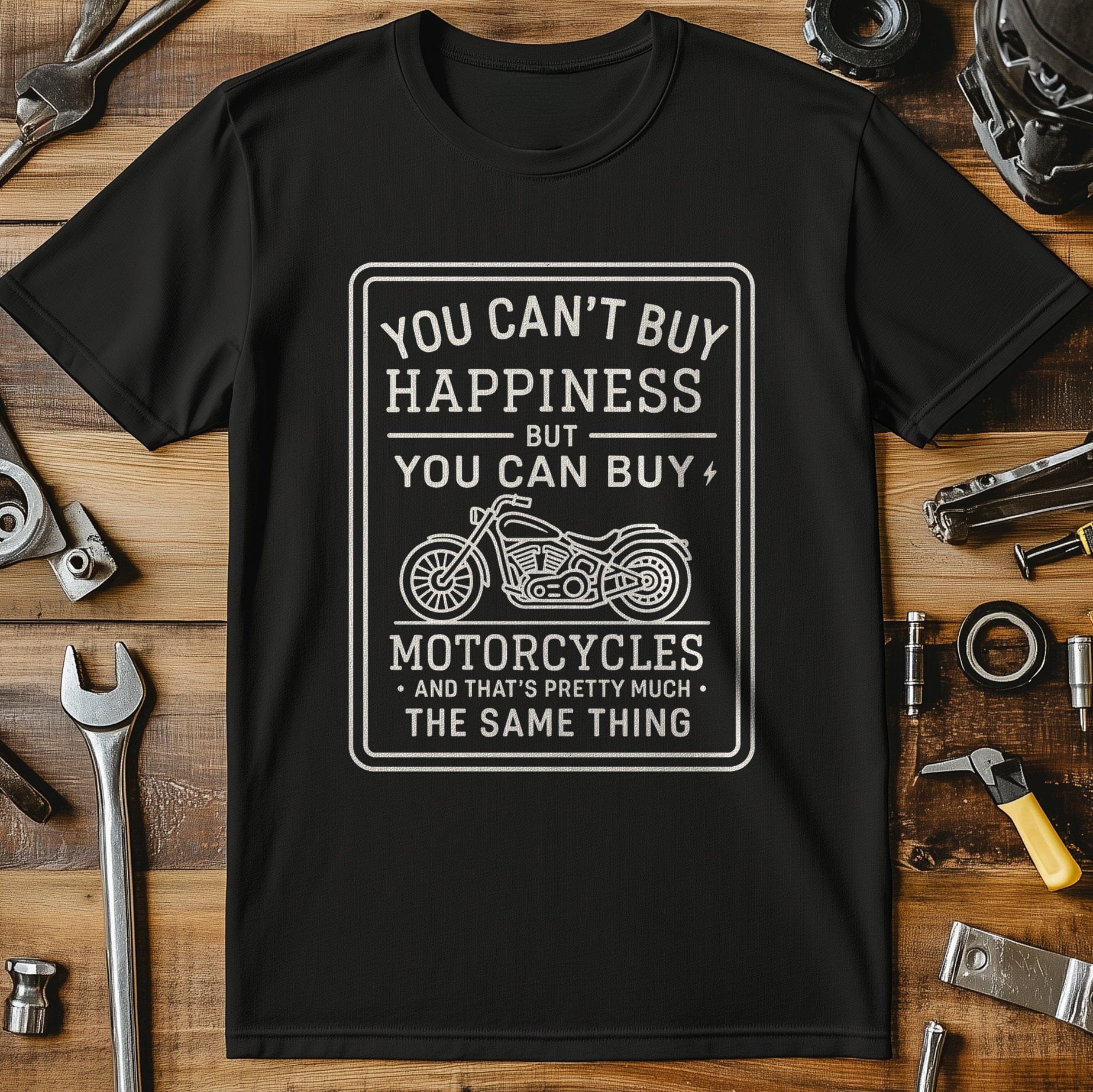 cant buy happiness 53 motorcycle T Shirt - Image 4
