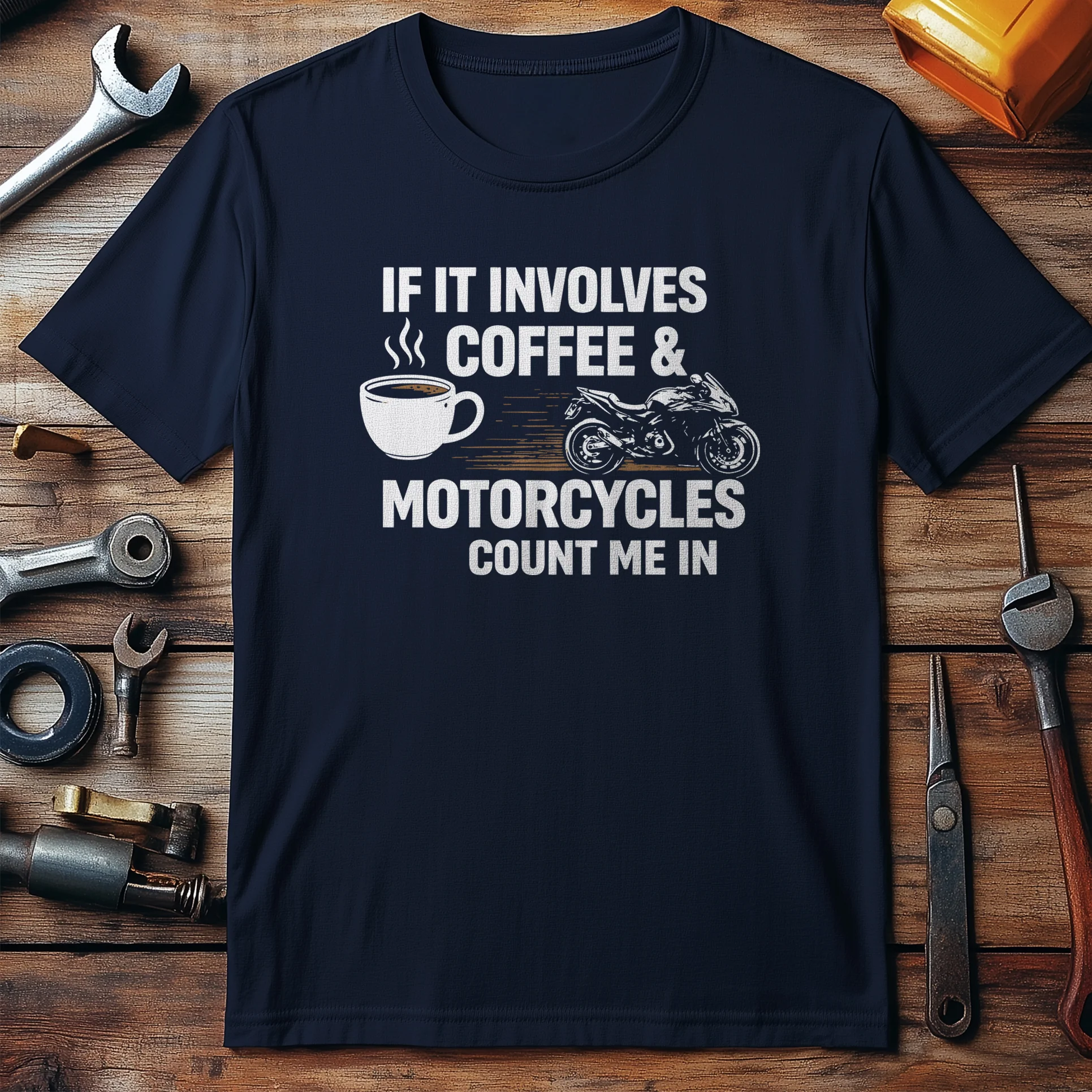 COFFEE & MOTORCYCLES 026 T Shirt - Image 3