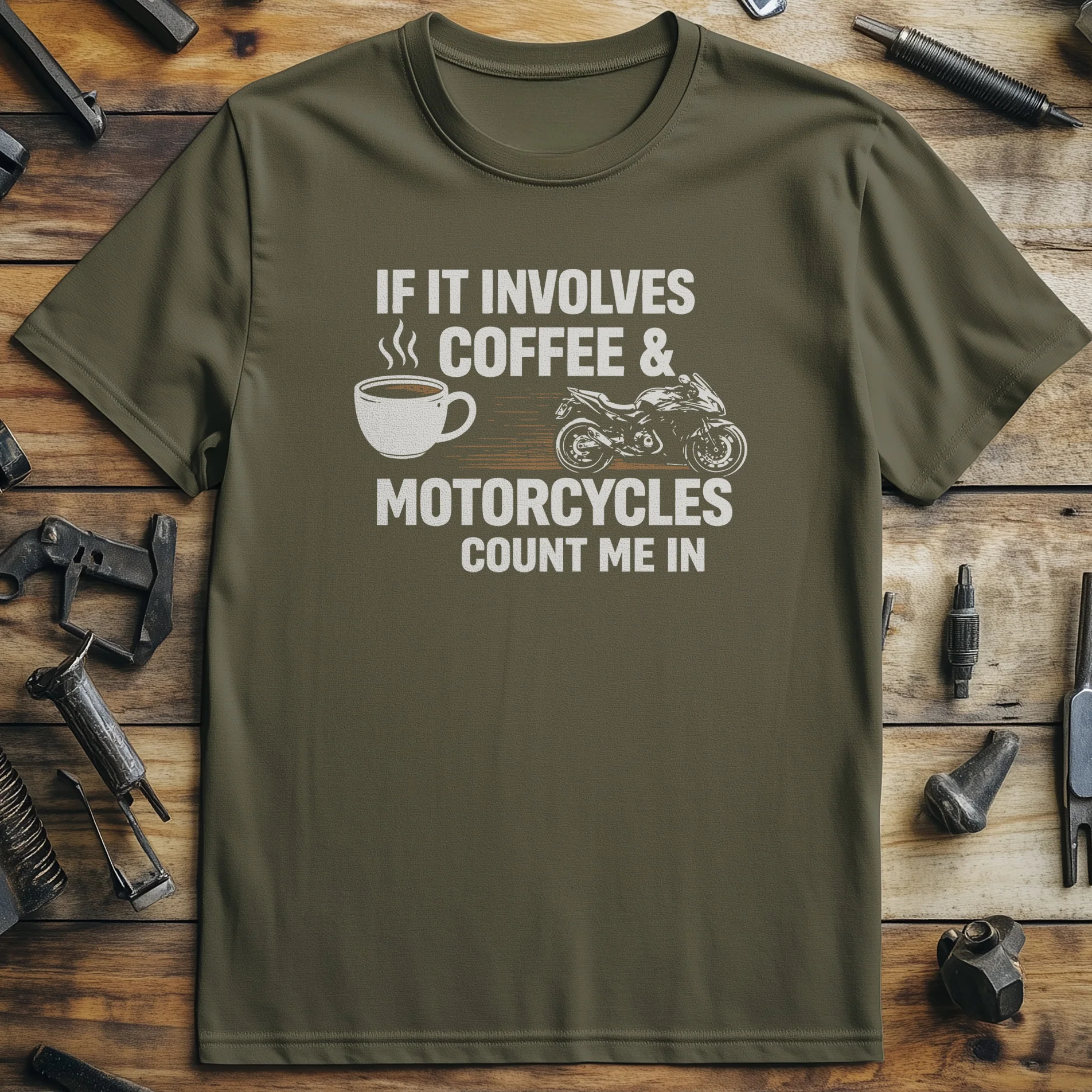COFFEE & MOTORCYCLES 026 T Shirt - Image 4