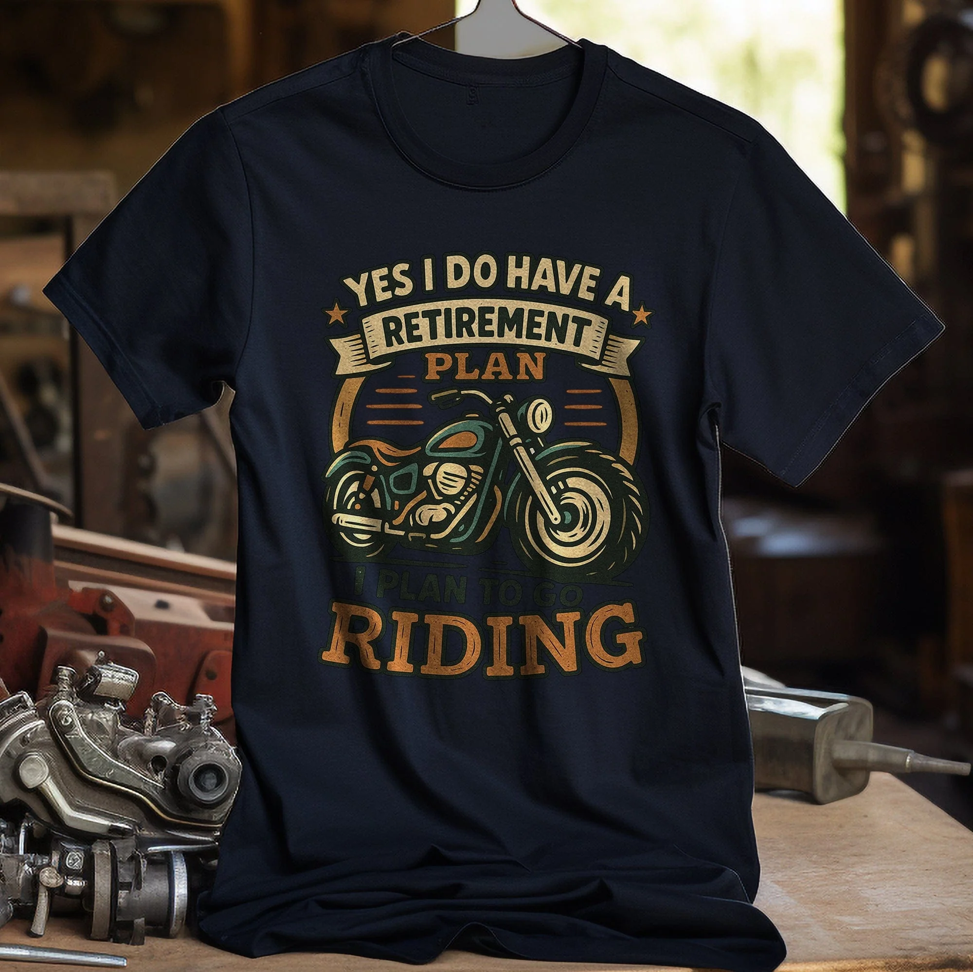 retirement plan 34 motorbike T Shirt - Image 7