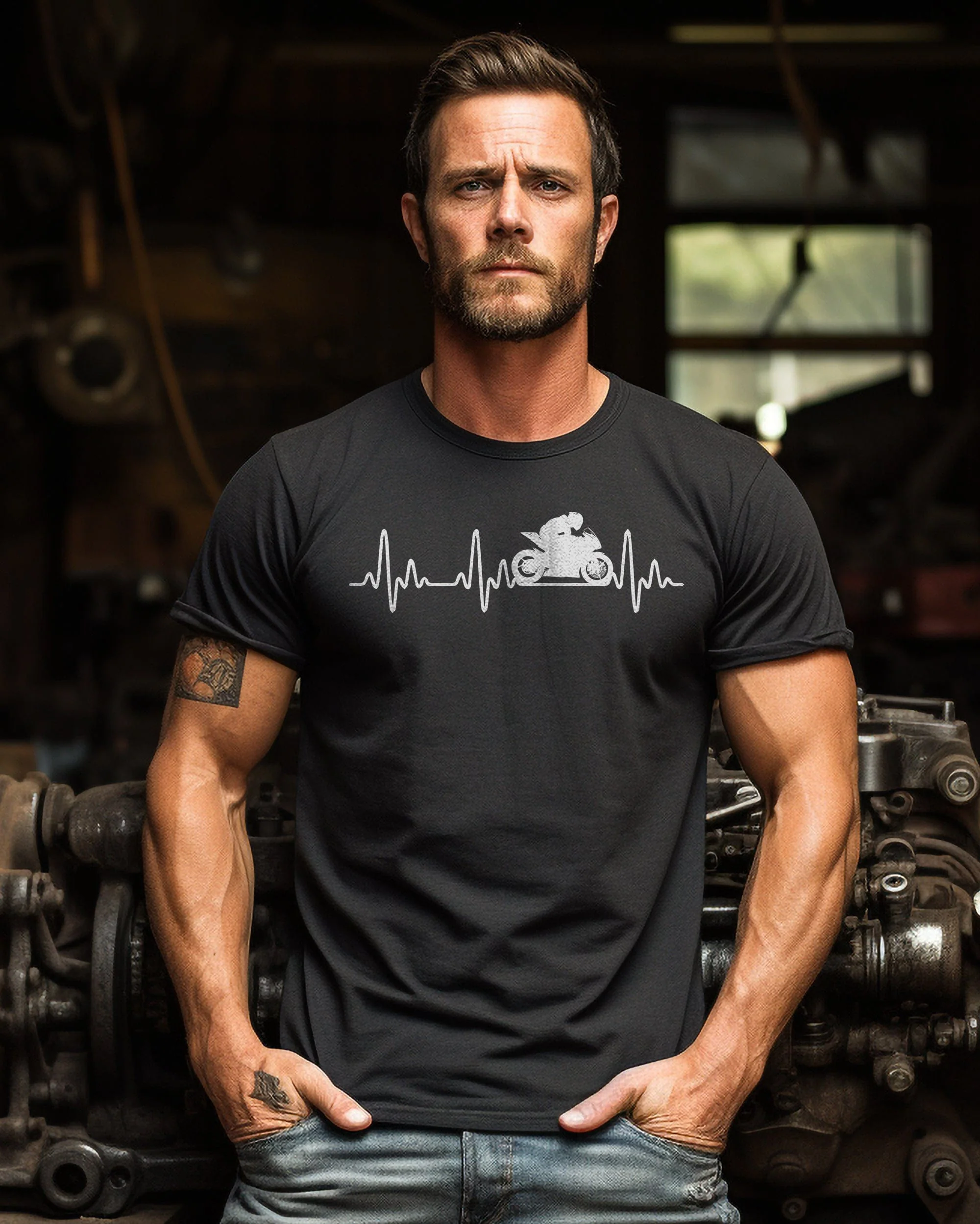 Sports Bike Heartbeat T-Shirt - Image 13