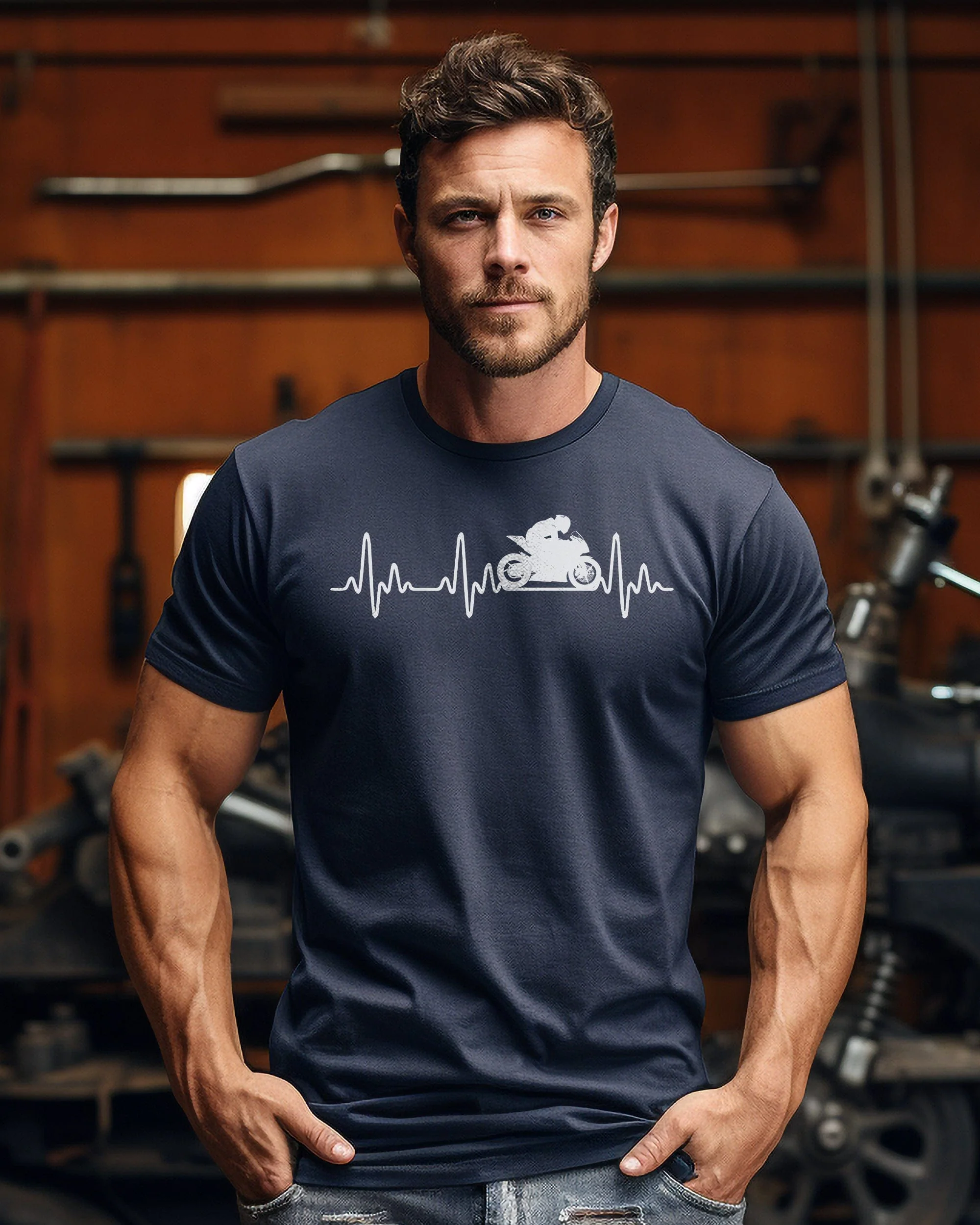 Sports Bike Heartbeat T-Shirt - Image 15