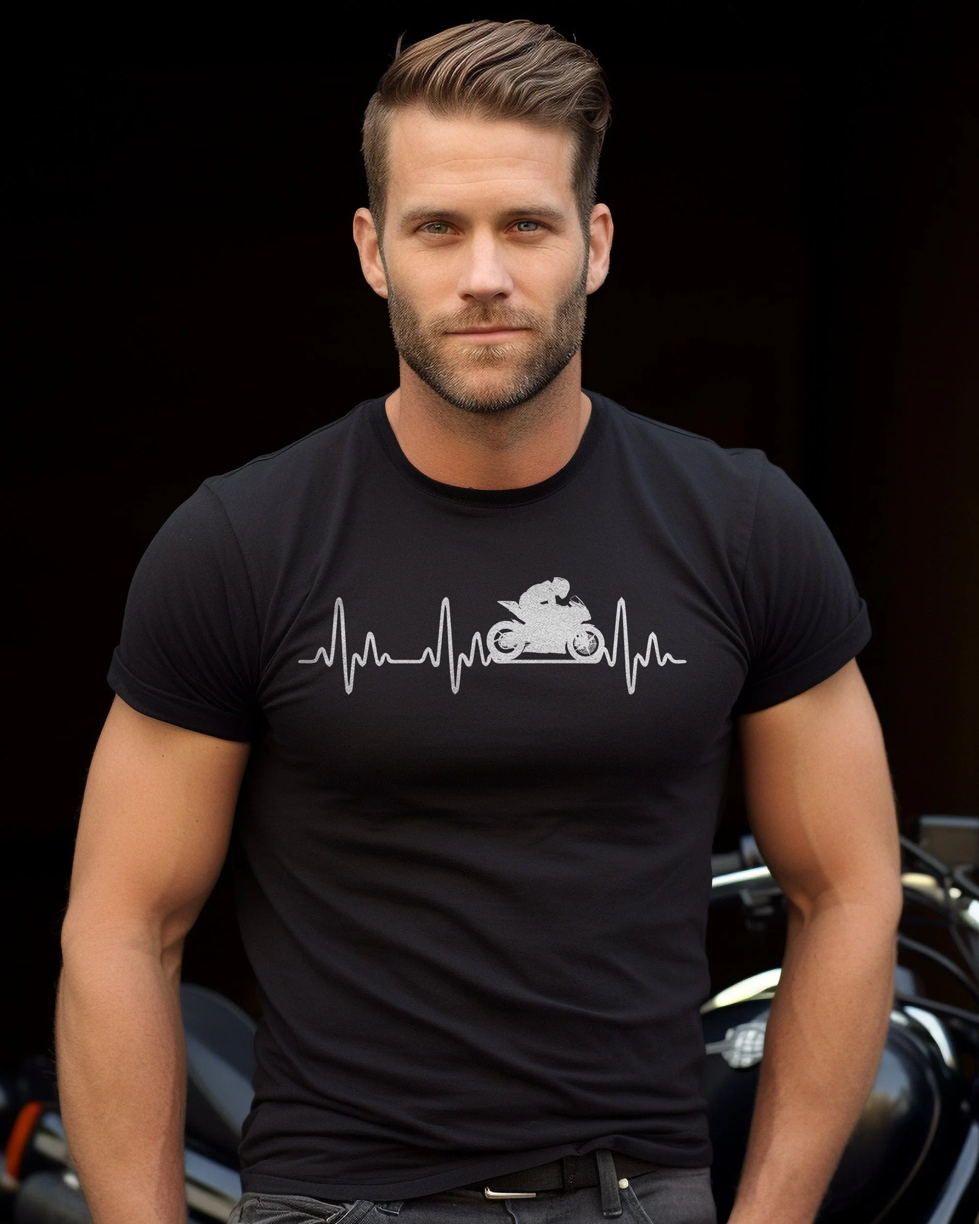 Sports Bike Heartbeat T-Shirt - Image 17