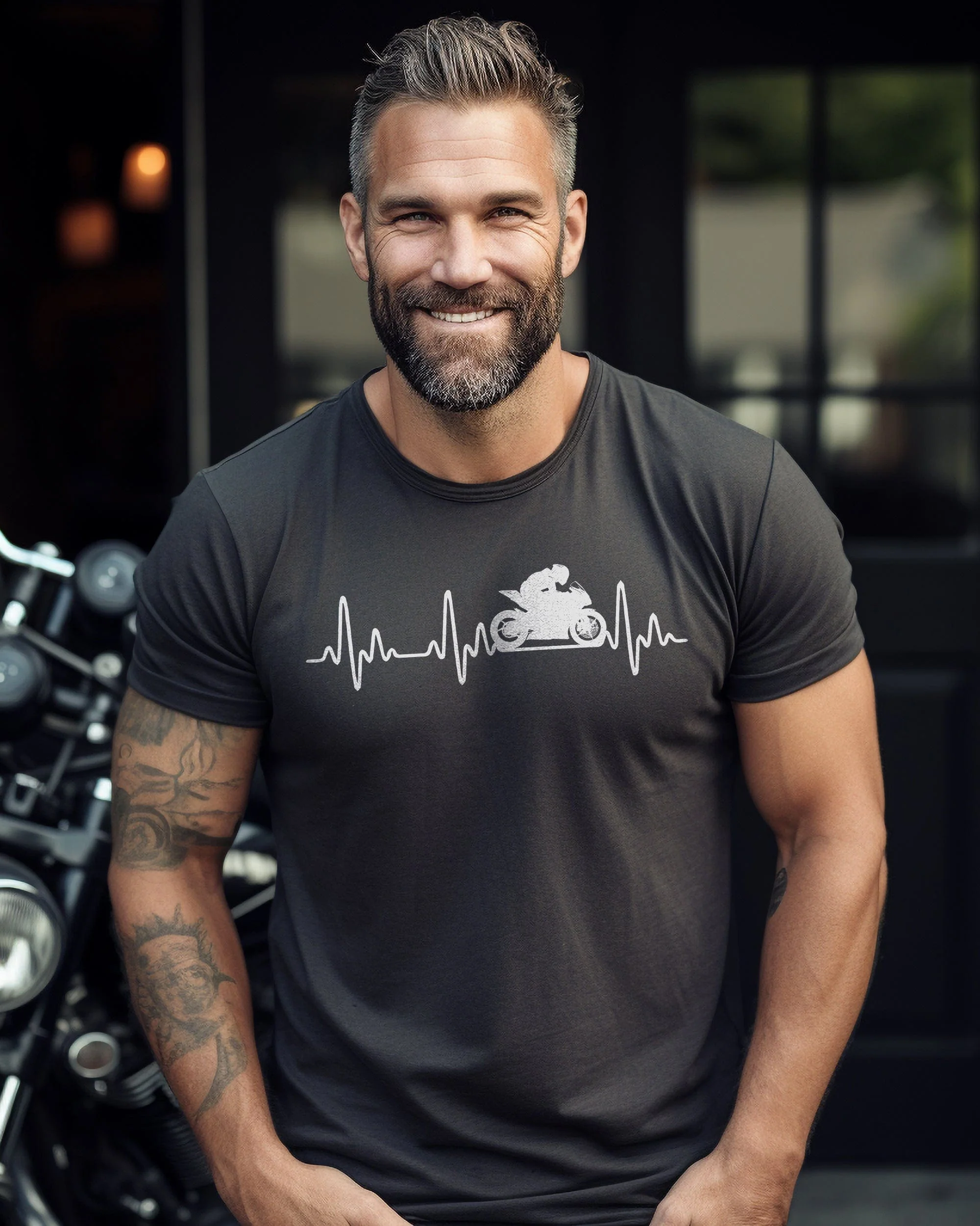 Sports Bike Heartbeat T-Shirt - Image 18