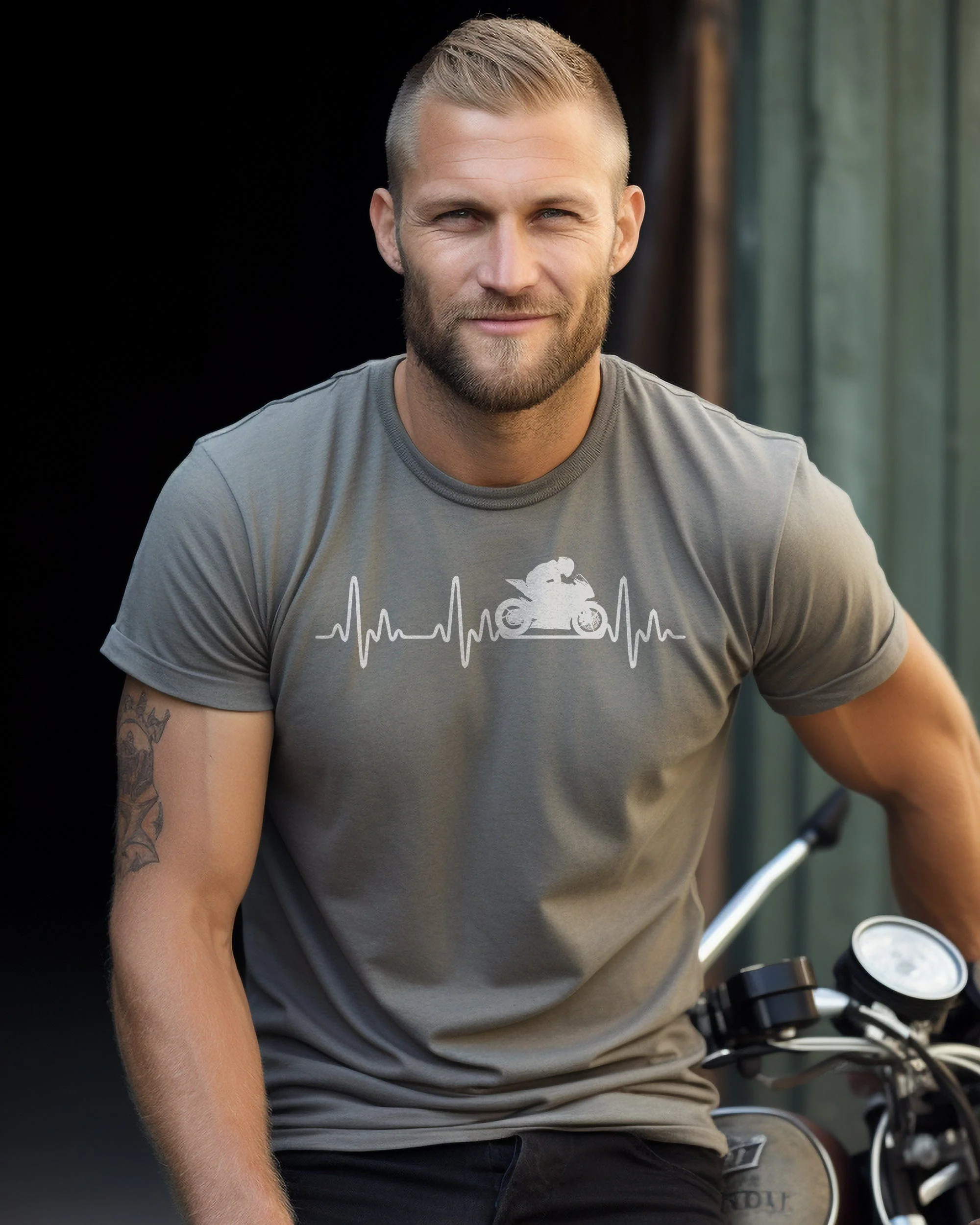 Sports Bike Heartbeat T-Shirt - Image 20