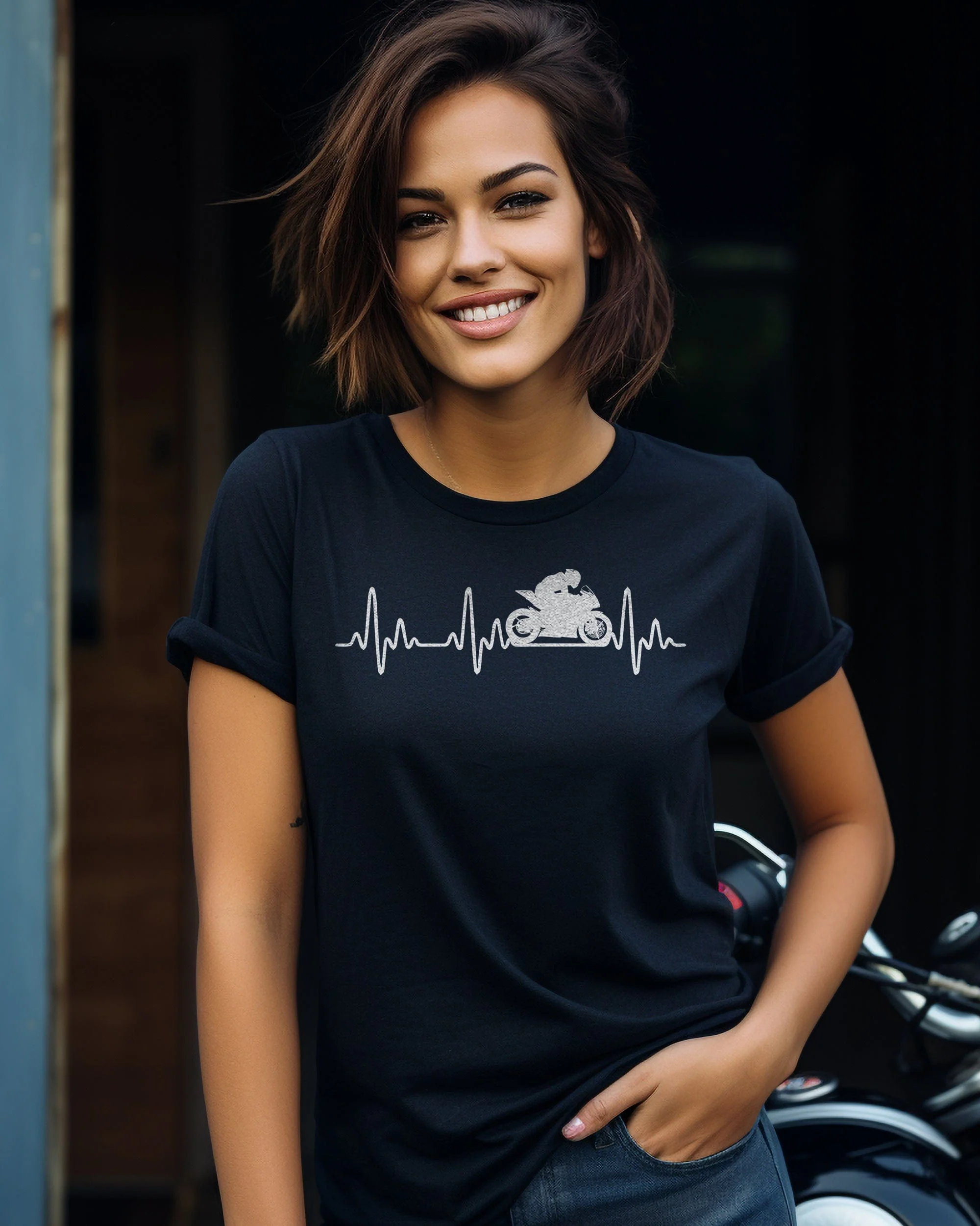 Sports Bike Heartbeat T-Shirt - Image 23