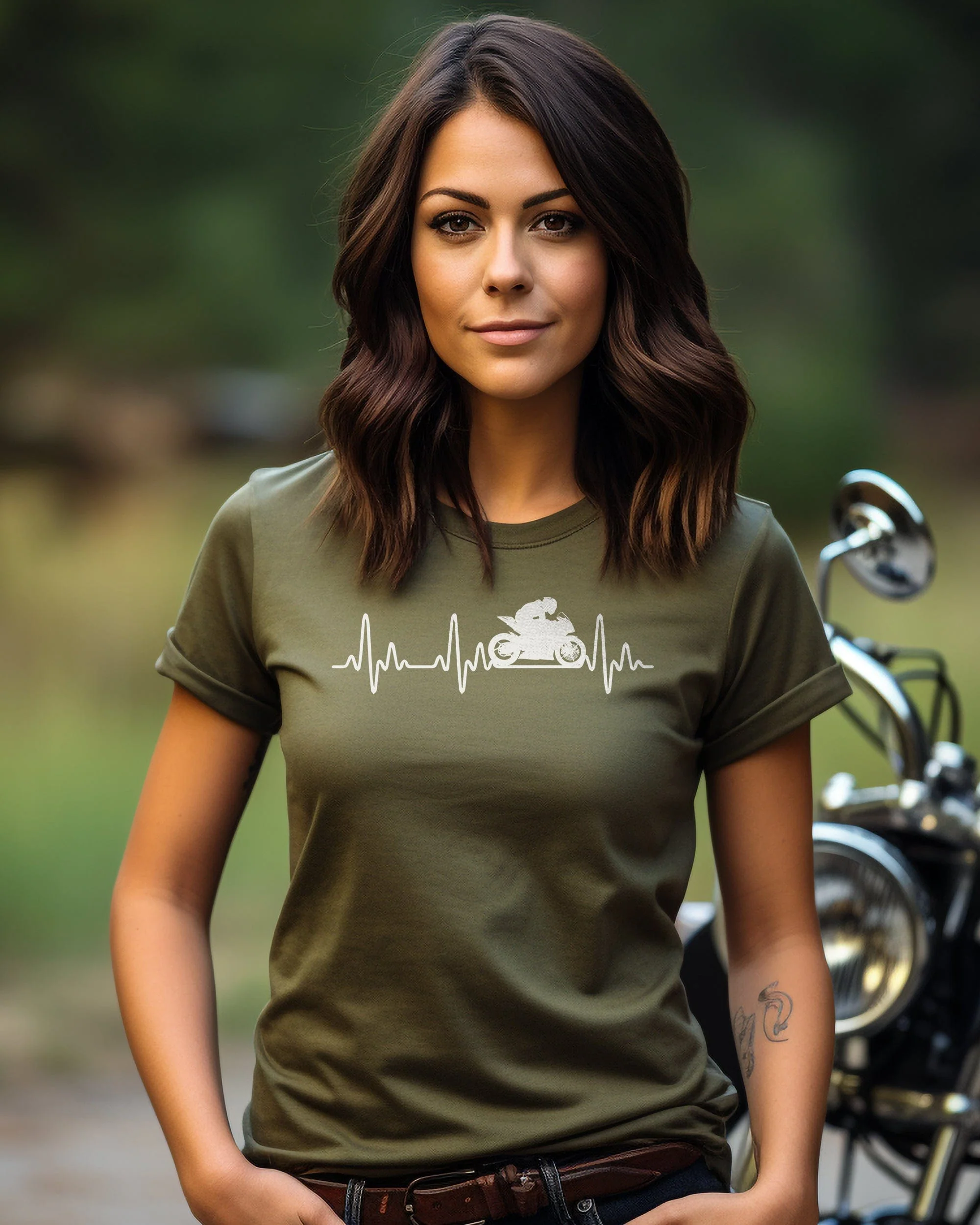 Sports Bike Heartbeat T-Shirt - Image 24
