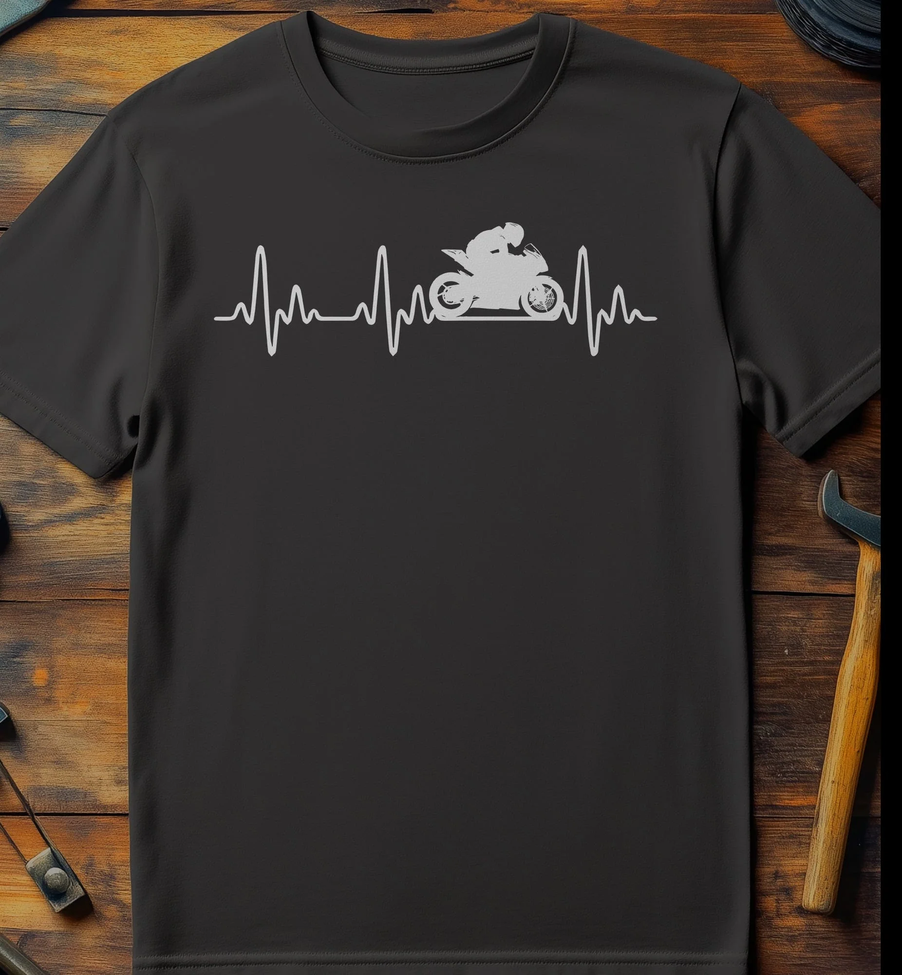 Sports Bike Heartbeat T-Shirt - Image 26