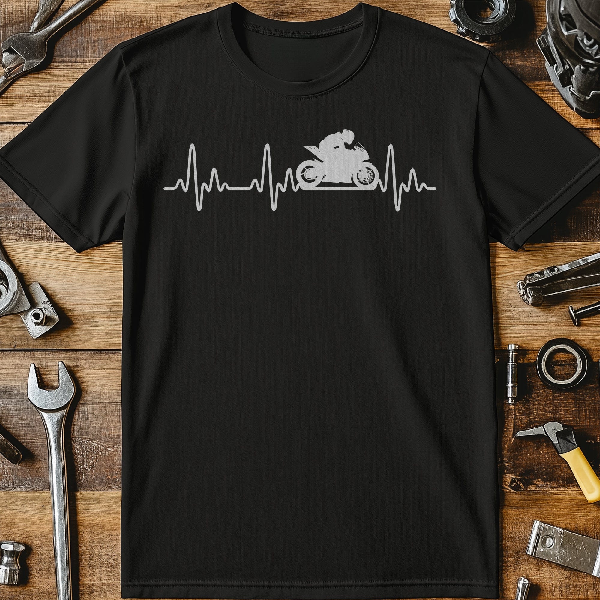Sports Bike Heartbeat T-Shirt - Image 3