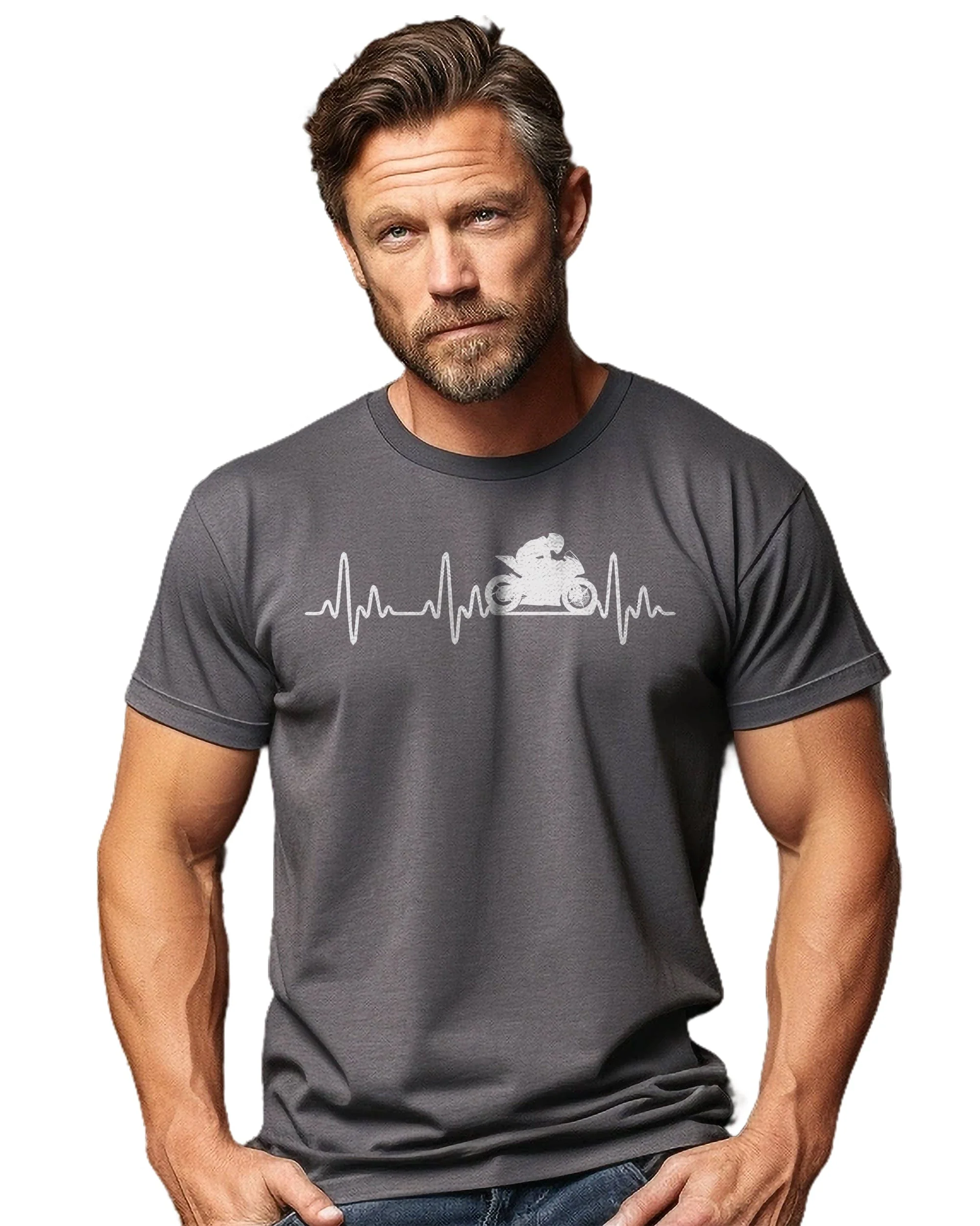 Sports Bike Heartbeat T-Shirt - Image 4