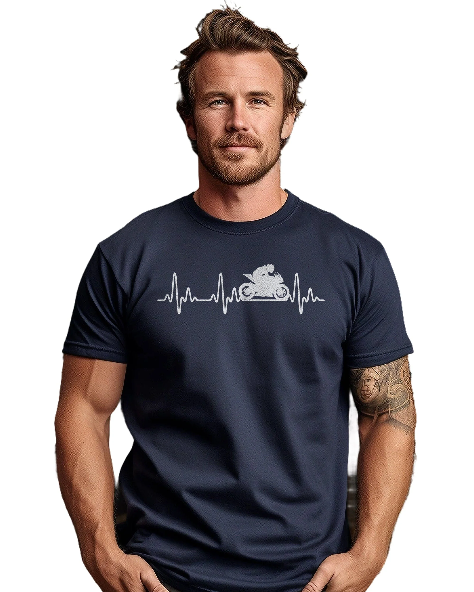 Sports Bike Heartbeat T-Shirt - Image 6