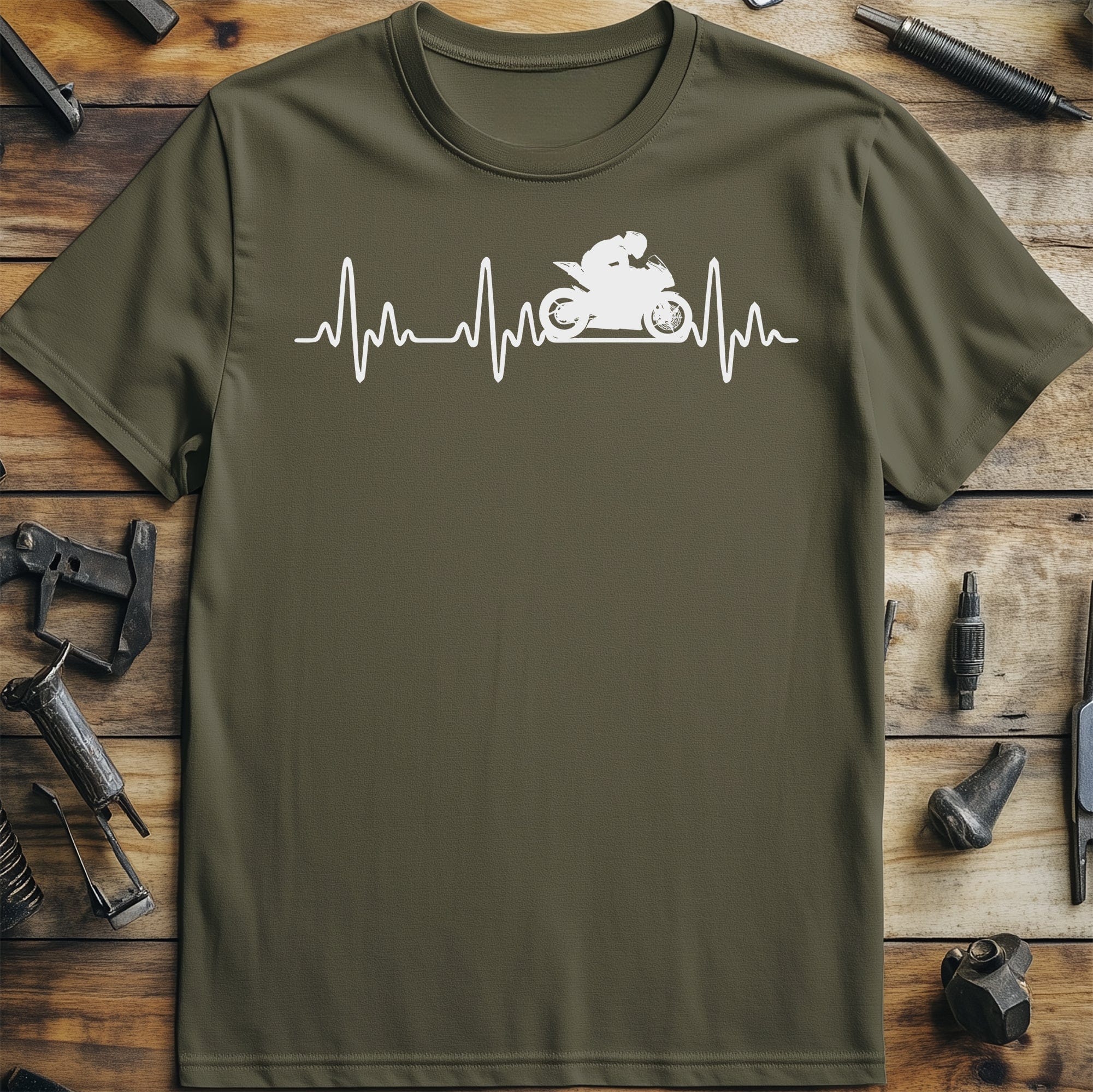 Sports Bike Heartbeat T-Shirt - Image 8